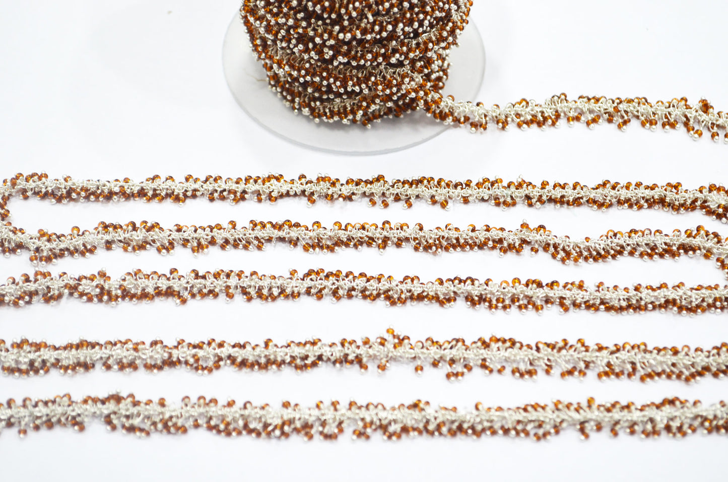 Hessonite Hydro Quartz Smooth Rondelle Shape Grape Chain , 2.50 mm , RB-6396