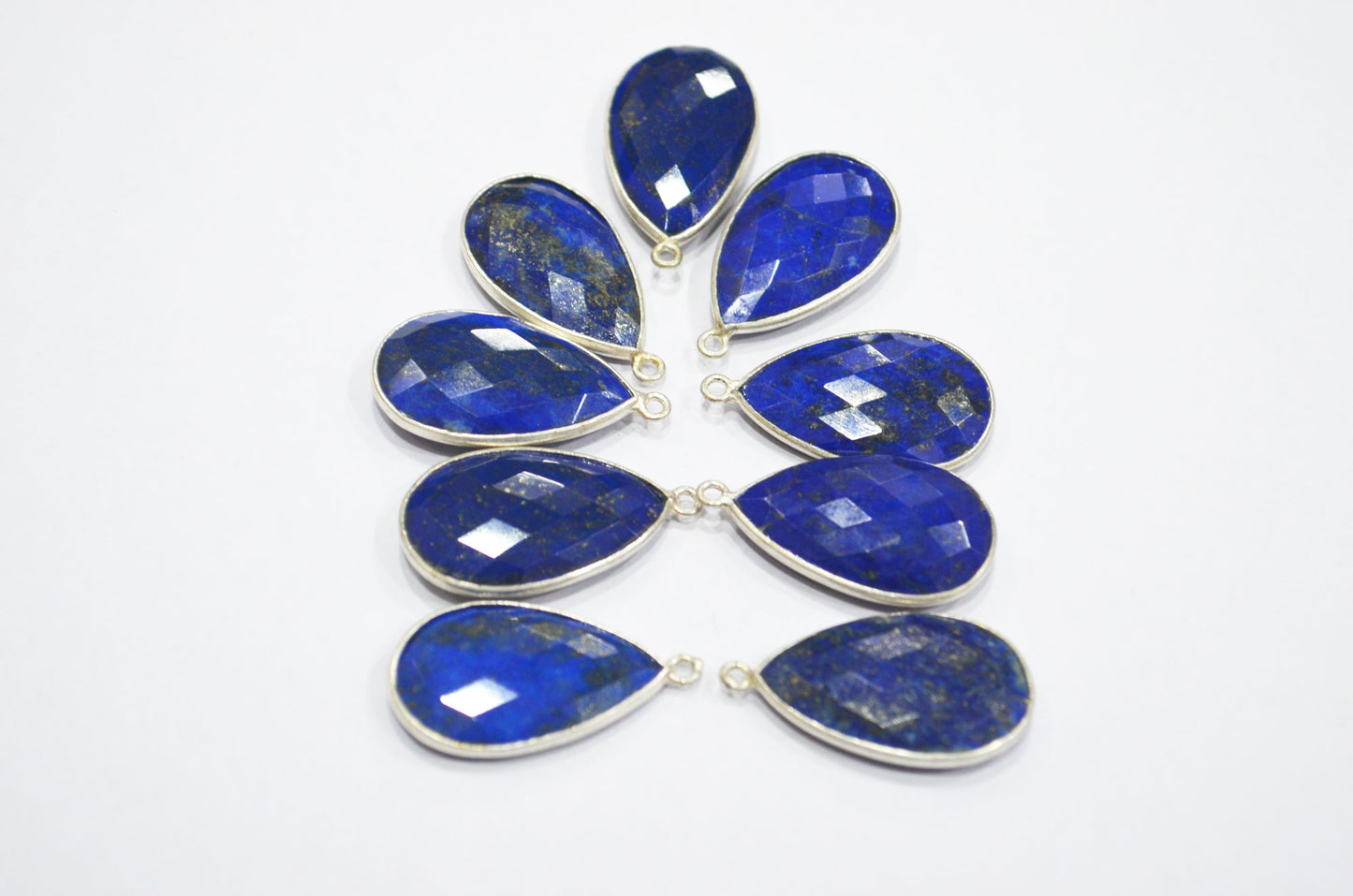 Lapis Lazuli Faceted Pear Shape Connector , Lapis Lazuli Single Bail Bezel Connector , Sold By Piece , 15x27 mm , RB-6402