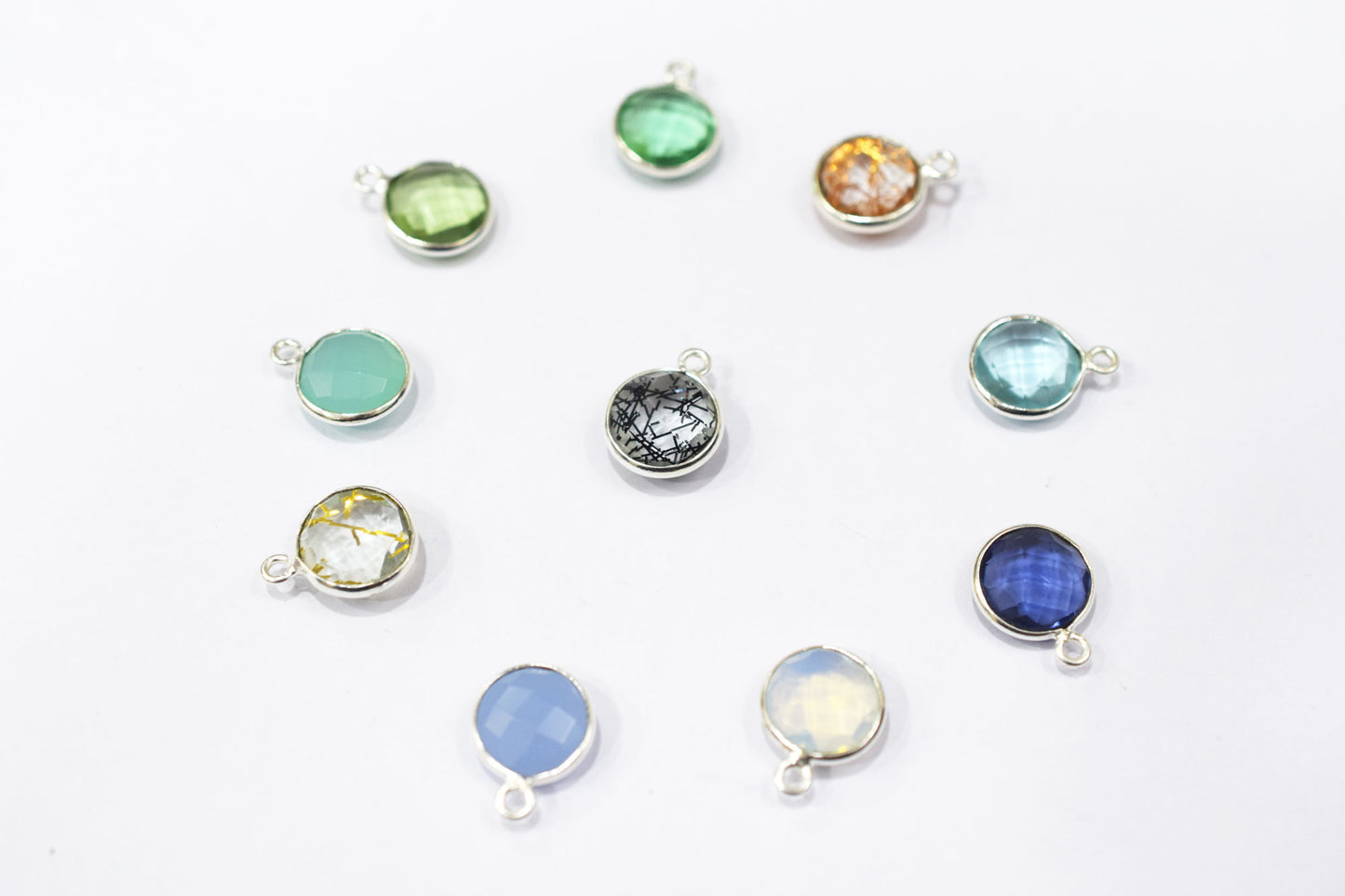 Multi Color Hydro Glass Faceted Coin Shape Connector , Sold By Piece , 11.50 mm , RB-6452A