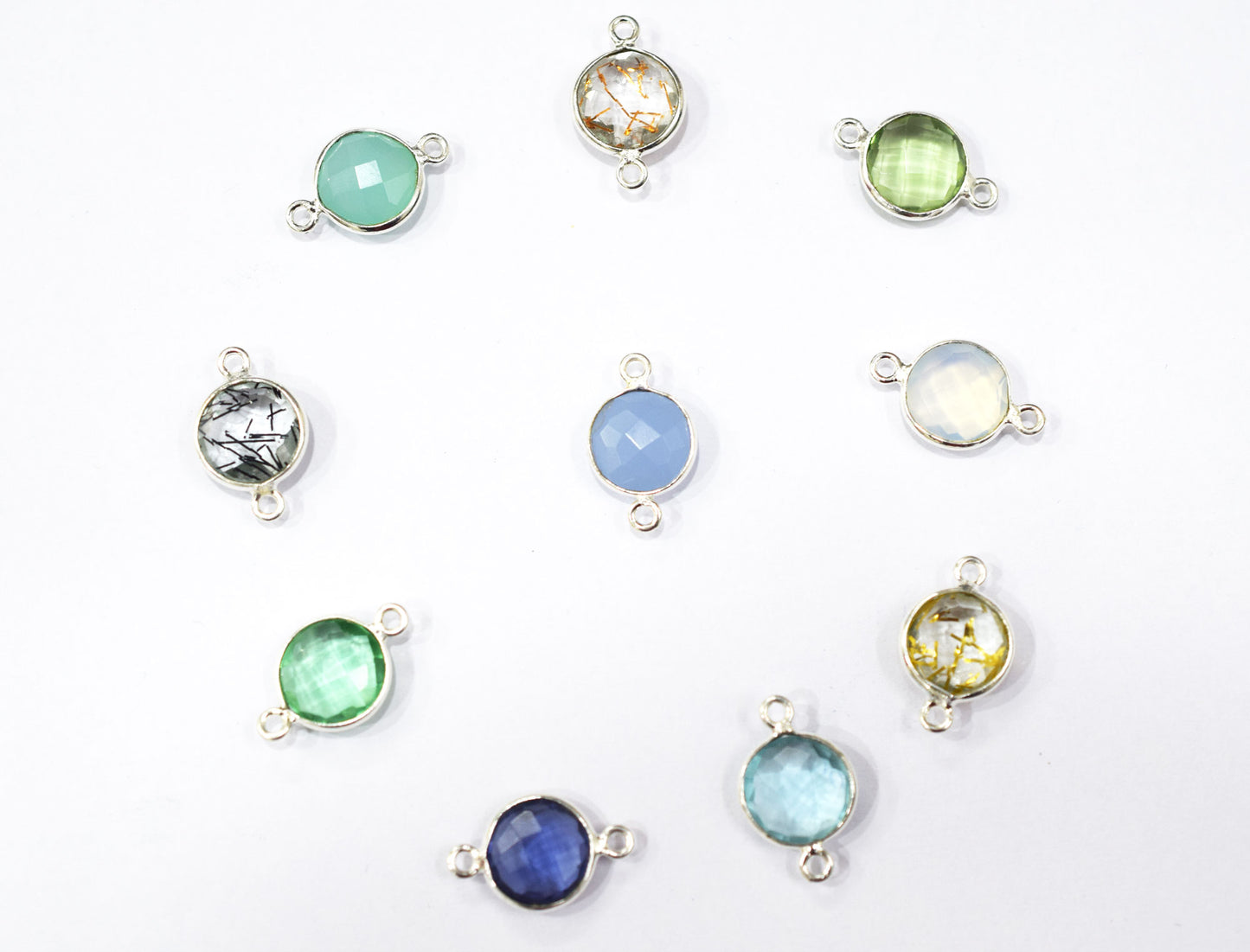 Multi Color Hydro Glass Faceted Coin Shape Connector , Sold By Piece , 11.50 mm , RB-6452B