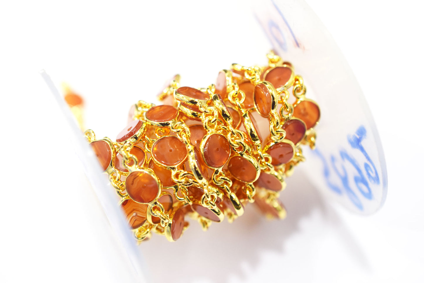 Carnelian Smooth Donut Shape Connector Chain , 9 - 9.50 mm , RB-6462