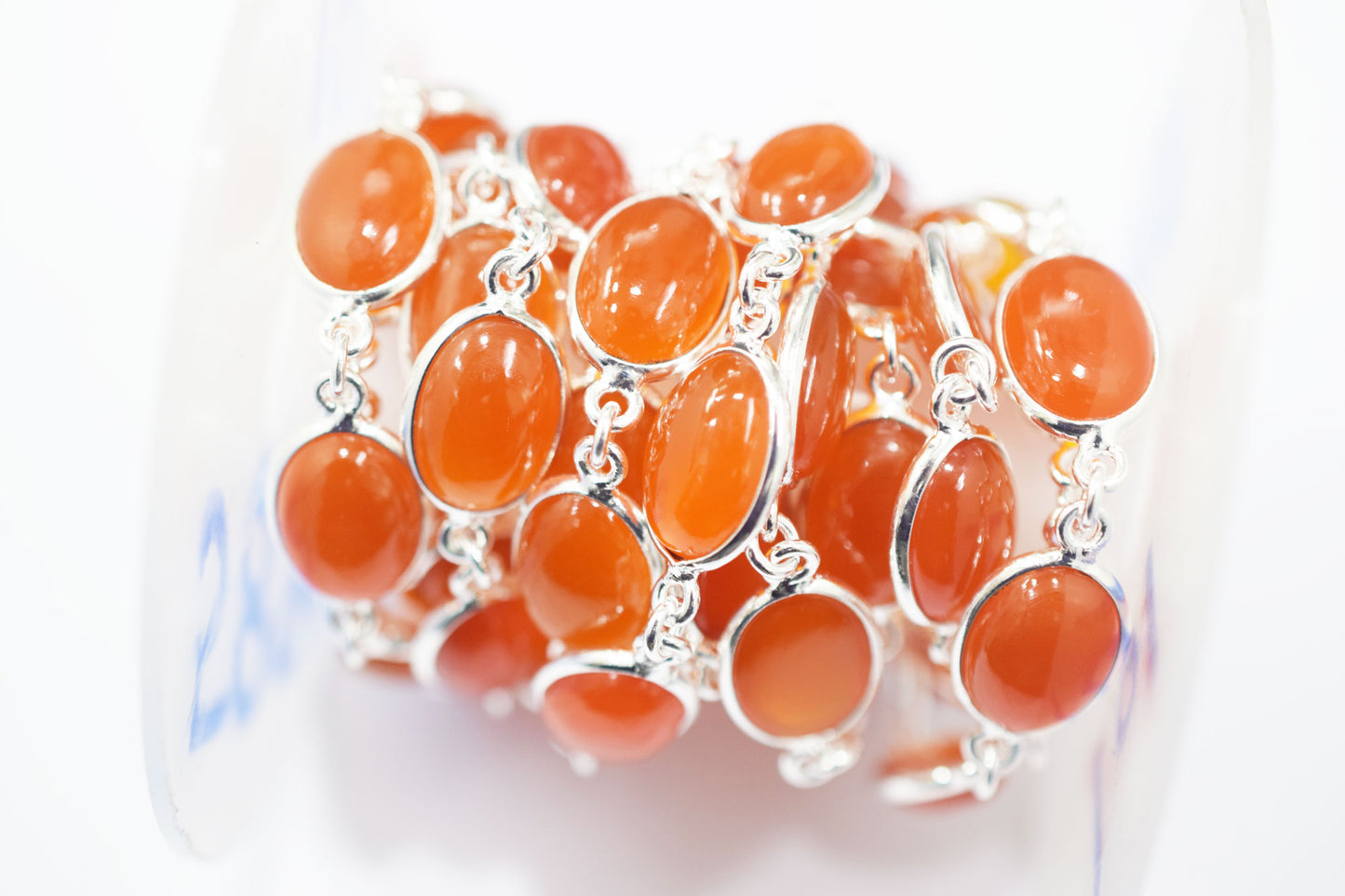 Carnelian Smooth Oval Shape Connector Chain , 10.50x14.50 mm , RB-6463