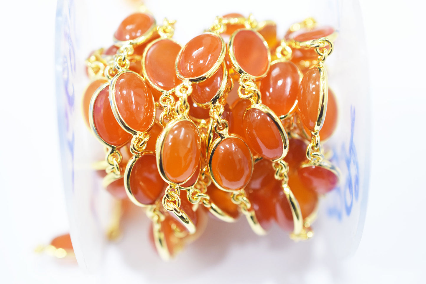 Carnelian Smooth Oval Shape Connector Chain , 10.50x14.50 mm , RB-6463
