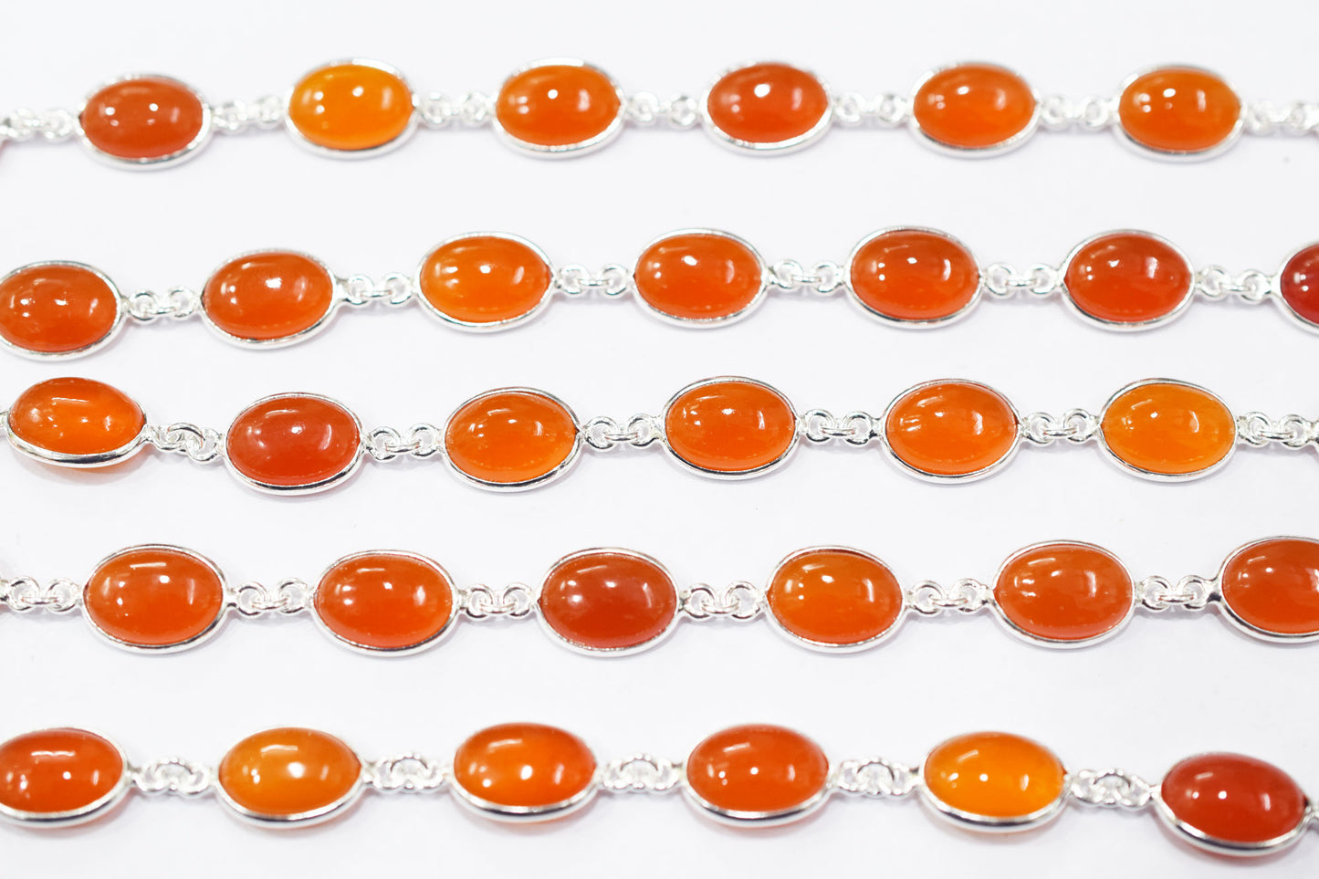 Carnelian Smooth Oval Shape Connector Chain , 10.50x14.50 mm , RB-6463
