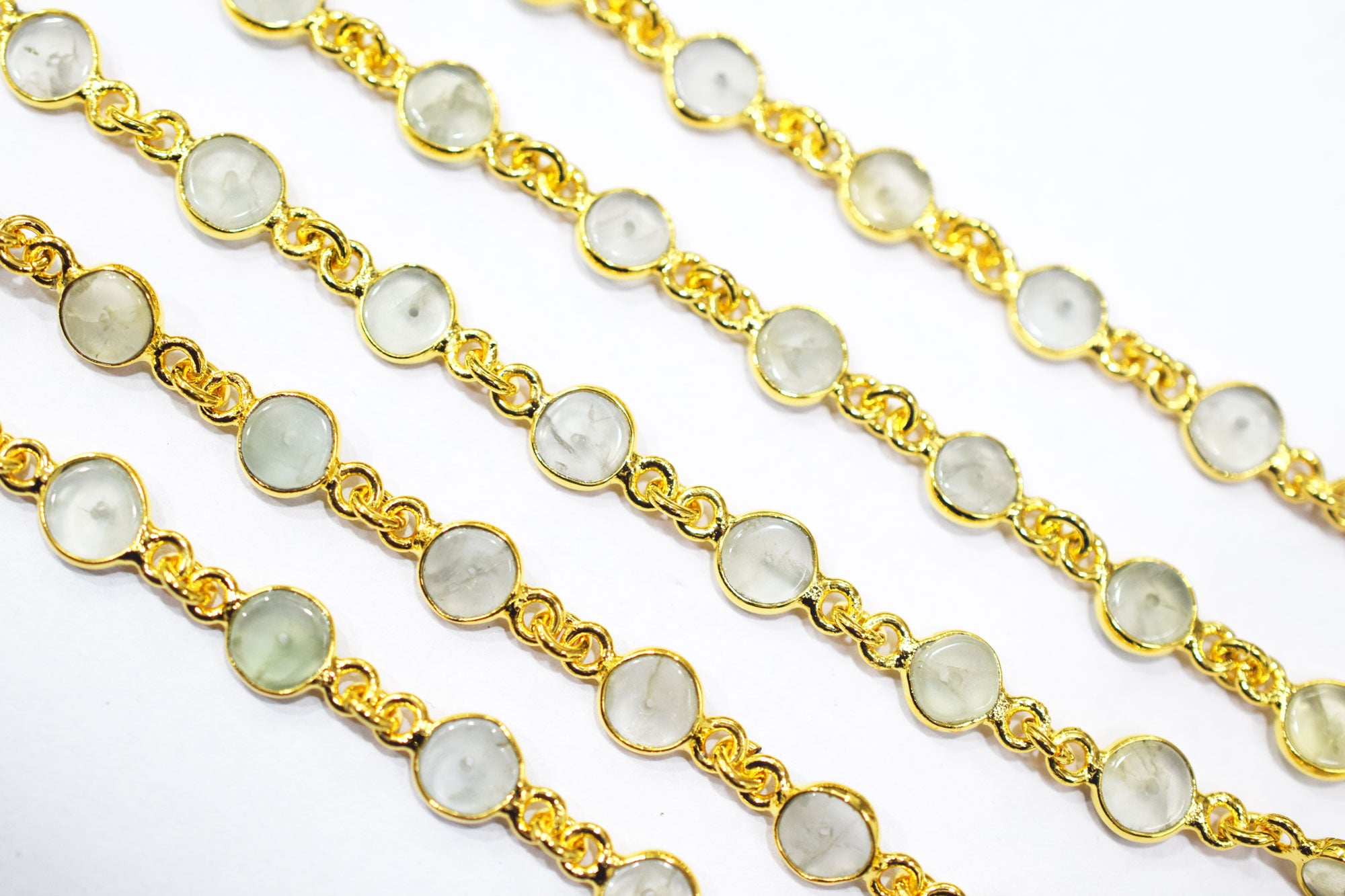 Prehnite Smooth Donut Shape Connector Chain , 7.50 mm , RB-6464