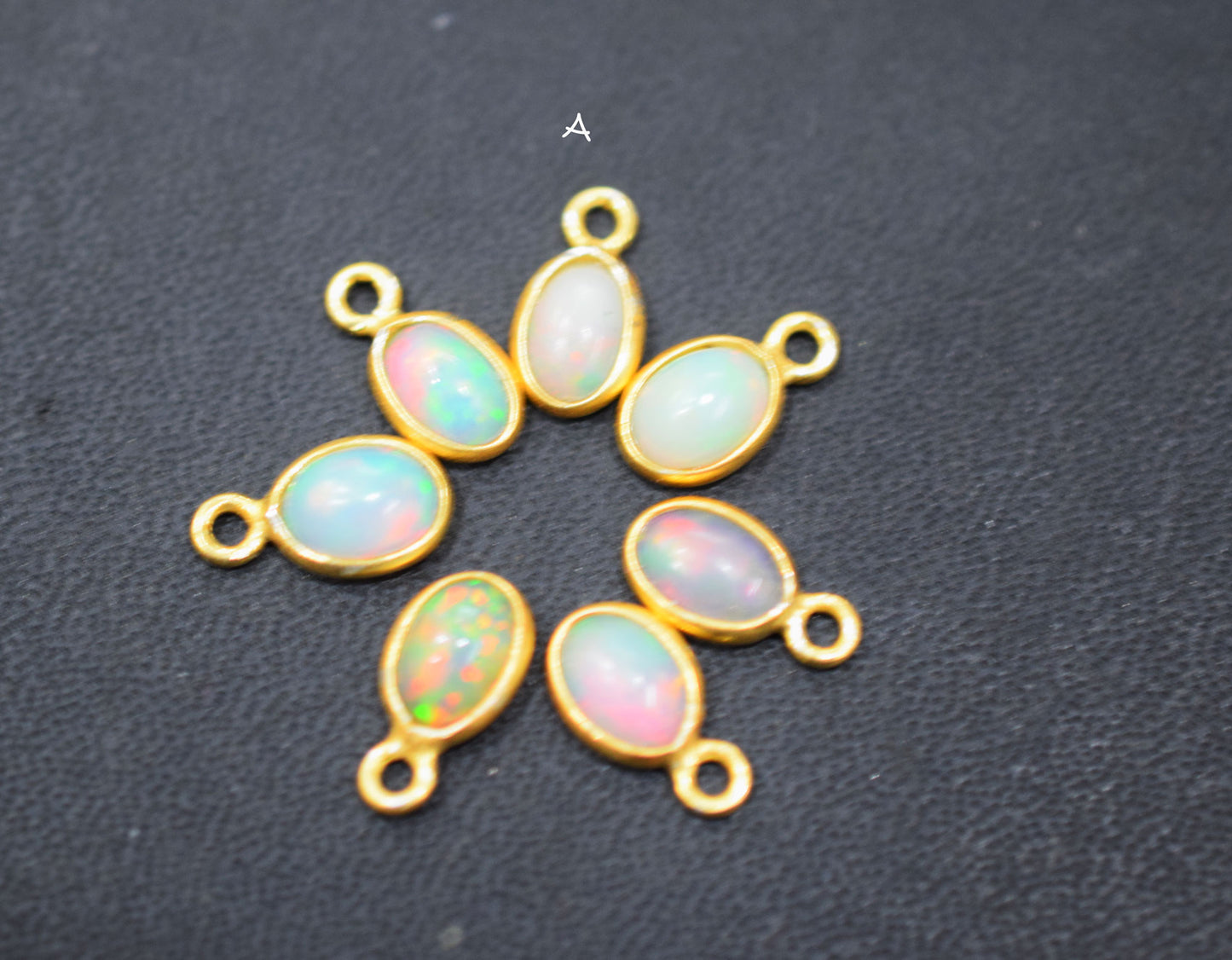 Ethiopian Opal Smooth Oval Shape Single And Double Bail Connector , Sold By Piece , 9 mm , RB-6555