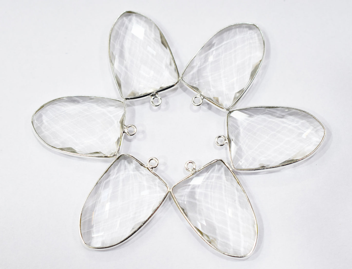 Crystal Hydro Glass Faceted Arrowhead Shape Connector , Sold By Piece , 25x29 mm , RB-6564