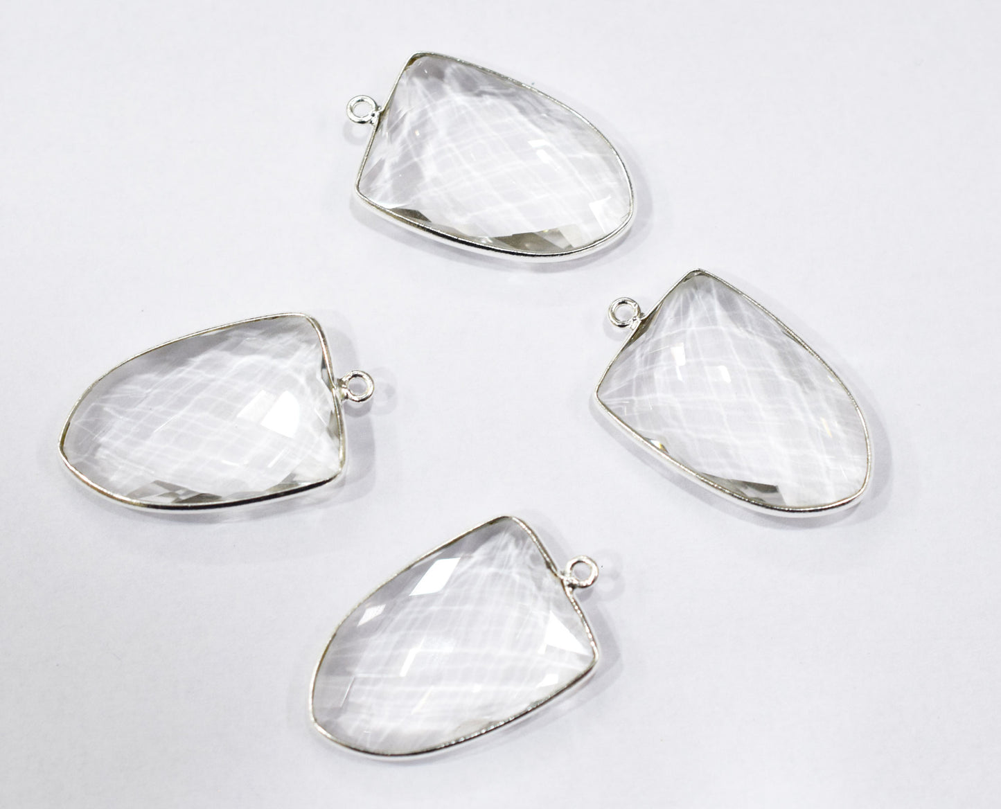 Crystal Hydro Glass Faceted Arrowhead Shape Connector , Sold By Piece , 25x29 mm , RB-6564