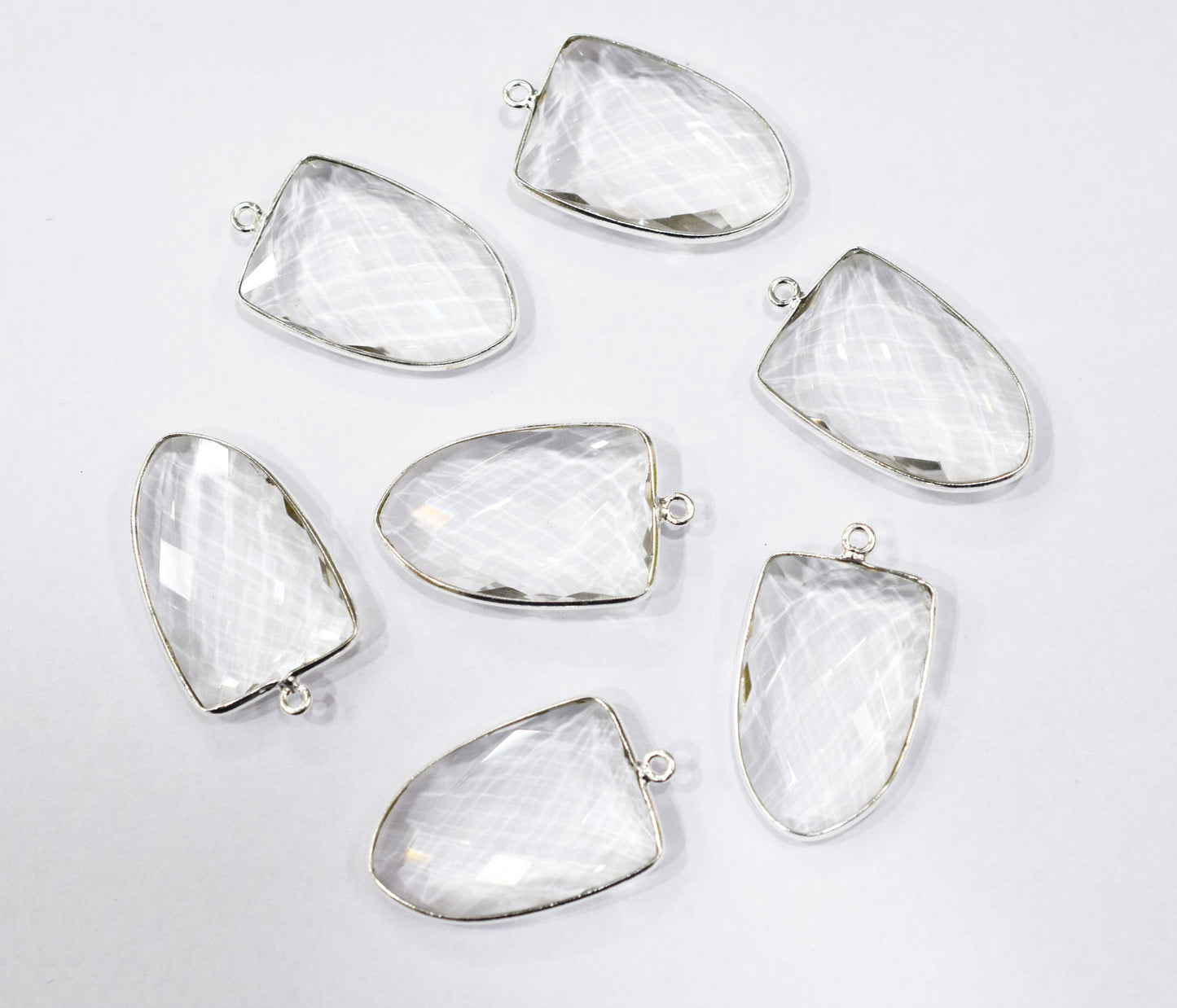 Crystal Hydro Glass Faceted Arrowhead Shape Connector , Sold By Piece , 25x29 mm , RB-6564