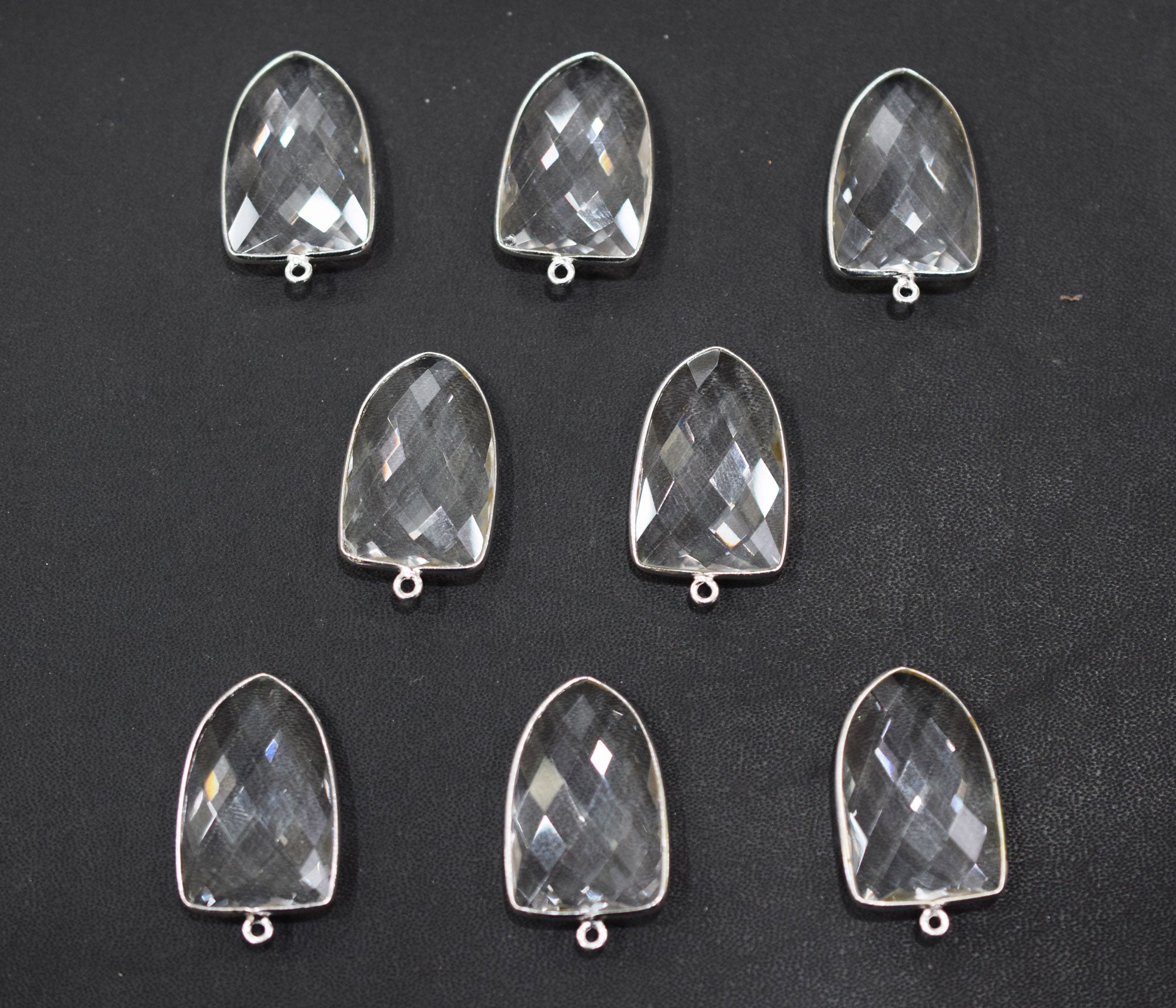 Crystal Hydro Glass Faceted Arrowhead Shape Connector , Sold By Piece , 25x29 mm , RB-6564