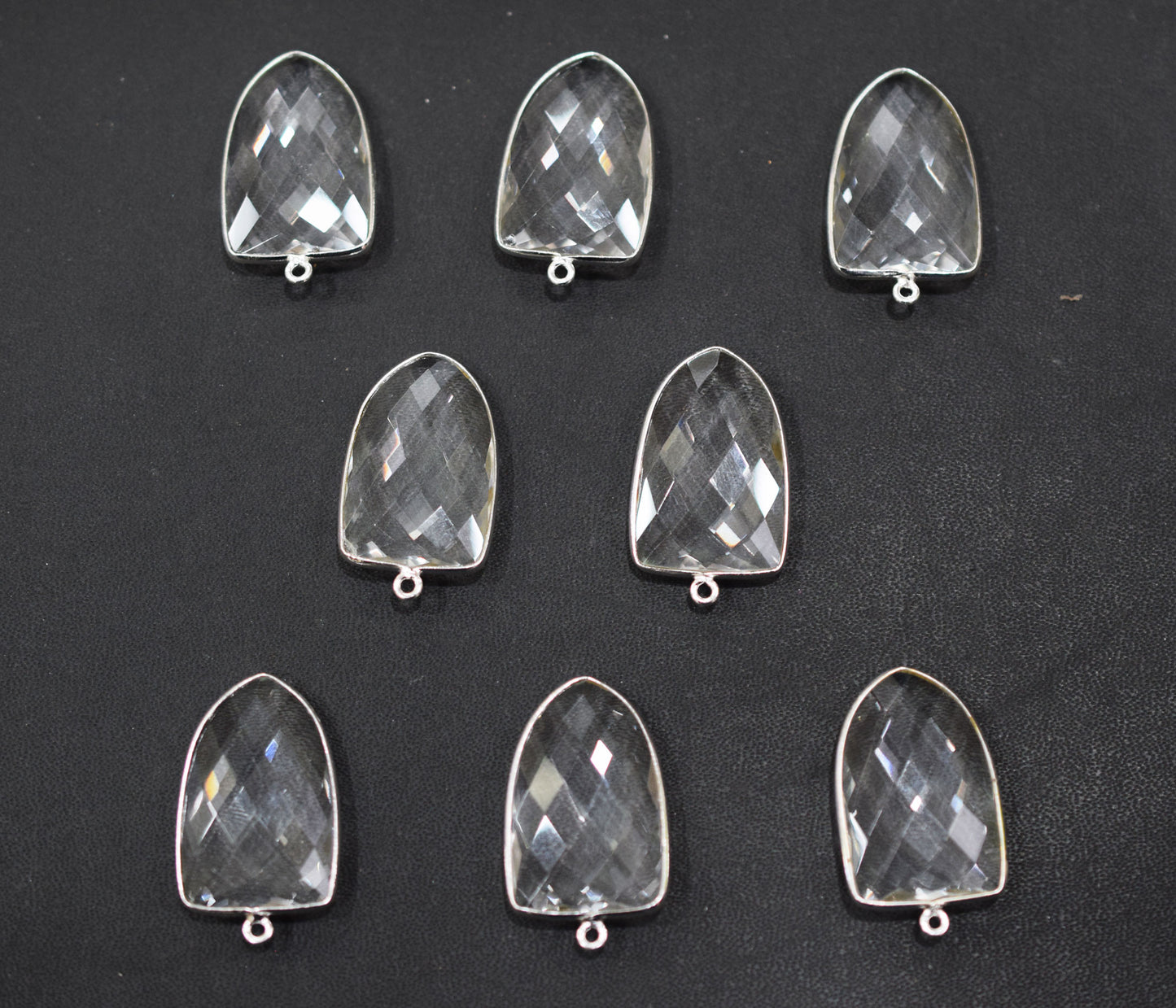 Crystal Hydro Glass Faceted Arrowhead Shape Connector , Sold By Piece , 25x29 mm , RB-6564