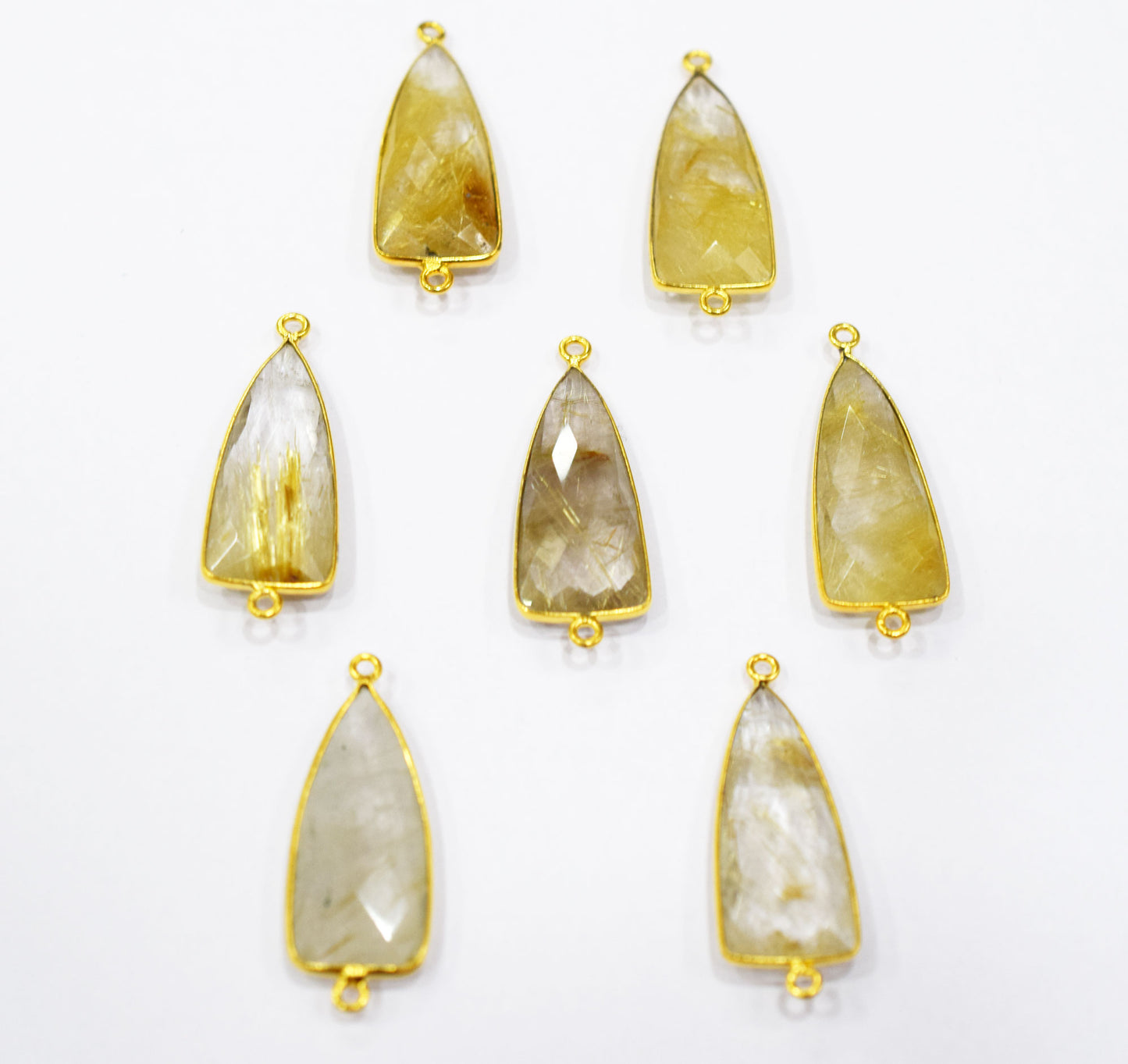 Golden Rutile Faceted Arrowhead Shape Connector , Sold By Piece , 14x28 mm , RB-6600