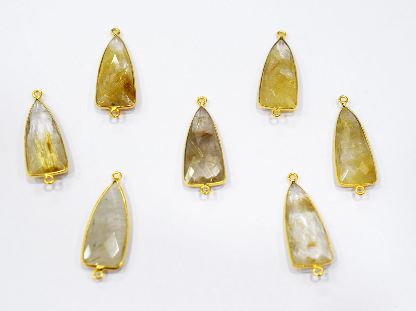 Golden Rutile Faceted Arrowhead Shape Connector , Sold By Piece , 14x28 mm , RB-6600