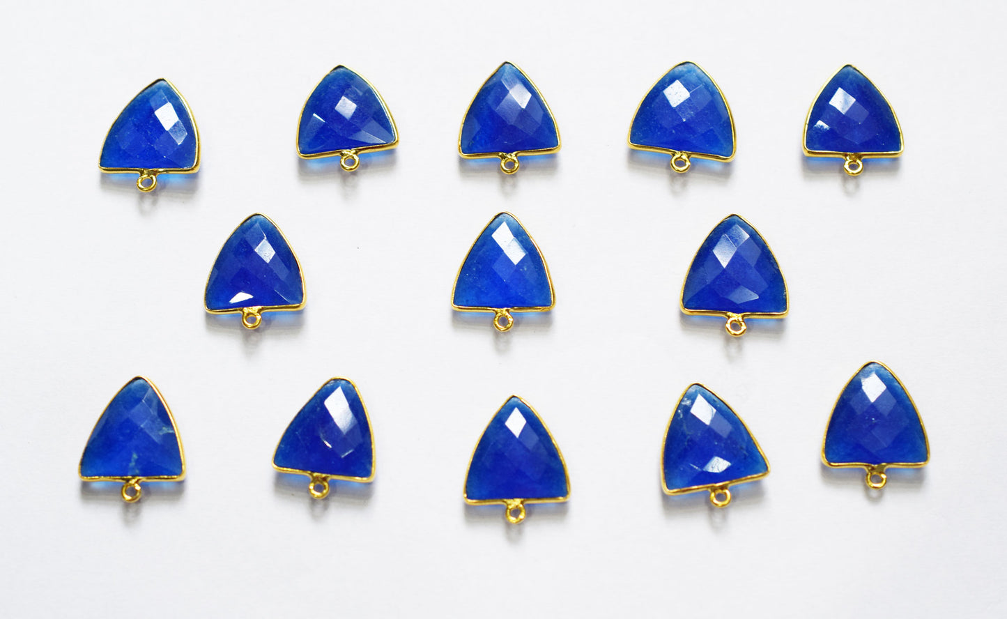 Blue Chalcedony Faceted Trillion Shape Connector , Sold By Piece , 20 mm , RB-6632