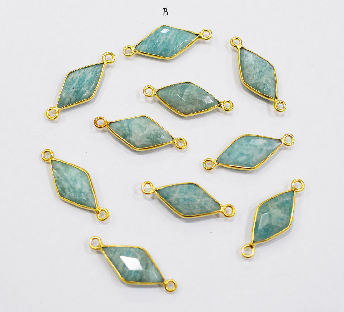 Amazonite Faceted Diamond Shape Connector , Sold By Piece , 10x20 mm , RB-6637
