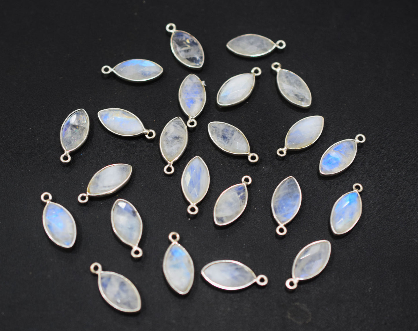 Rainbow Moonstone Faceted Marquise Shape Connector , Sold By Piece , 10x18 mm , RB-6640