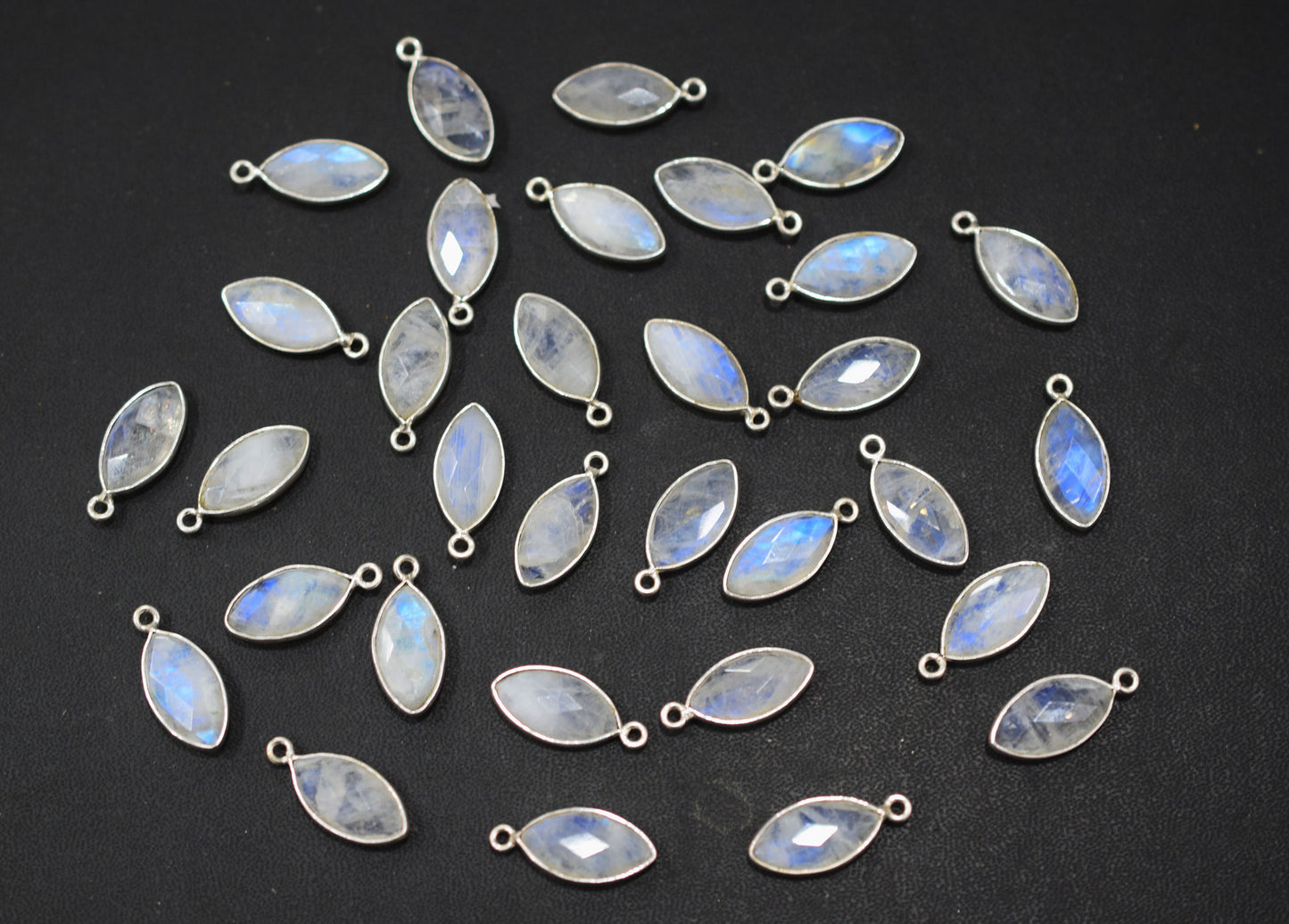 Rainbow Moonstone Faceted Marquise Shape Connector , Sold By Piece , 10x18 mm , RB-6640