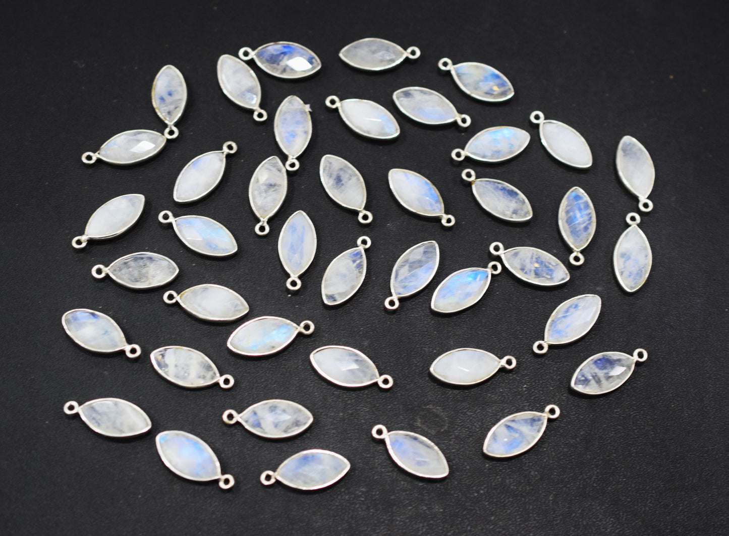 Rainbow Moonstone Faceted Marquise Shape Connector , Sold By Piece , 10x18 mm , RB-6640