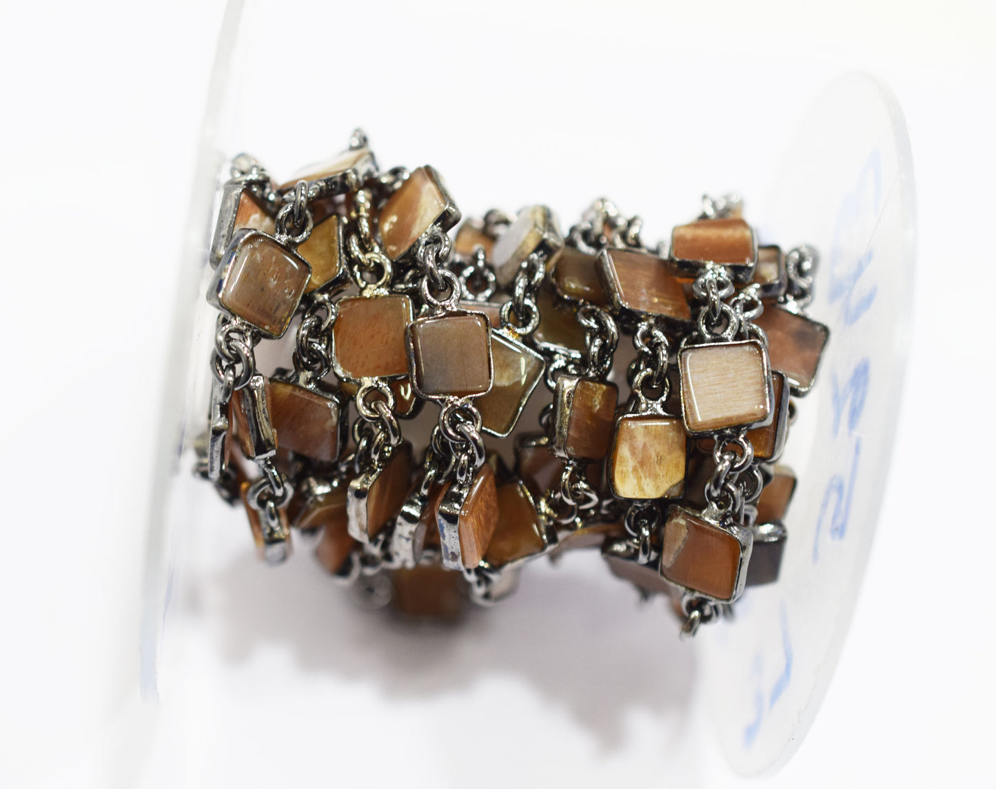 Golden Shine Moonstone Square Shape Smooth Connector Chain , 7 - 8 mm , RB-6676