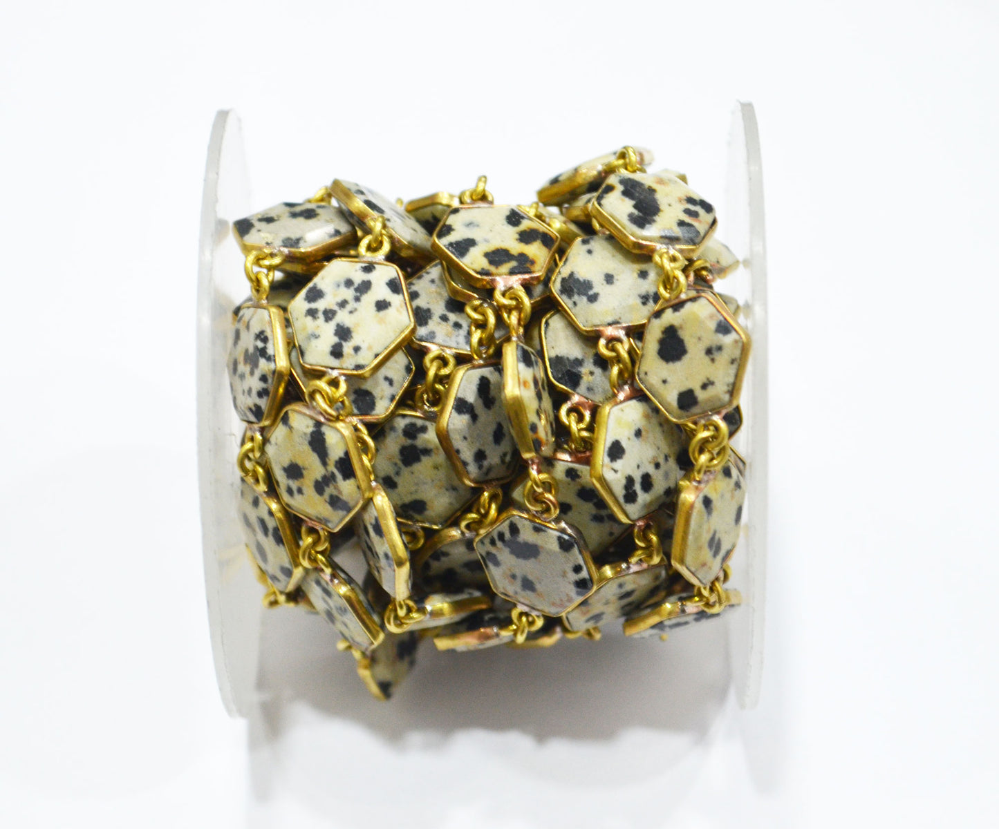 Dalmatian Crown Cut Hexagon Shape Connector Chain , 12 - 14 mm , RB-6703