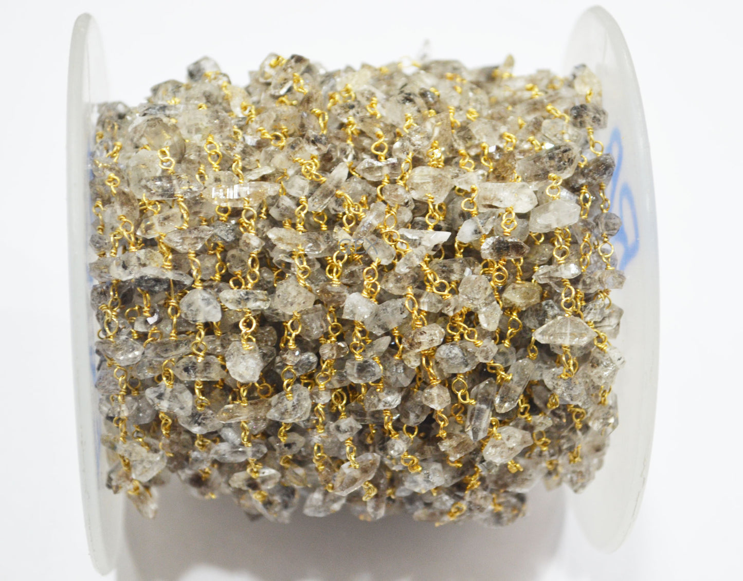 Herkimer Irregular Flat Chips Rosary Beaded Chain , 3 - 9 mm , RB-6733