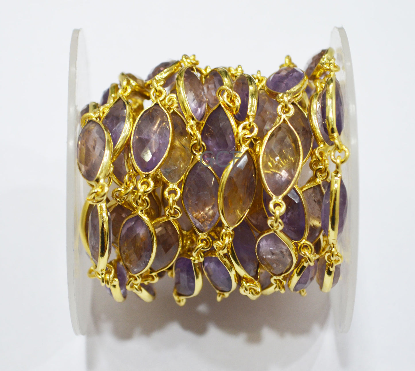 Ametrine Faceted Marquise Shape Connector Chain , Ametrine Marquise Shape Bezel Link Chain , 8x15 - 9x16 mm , 6884