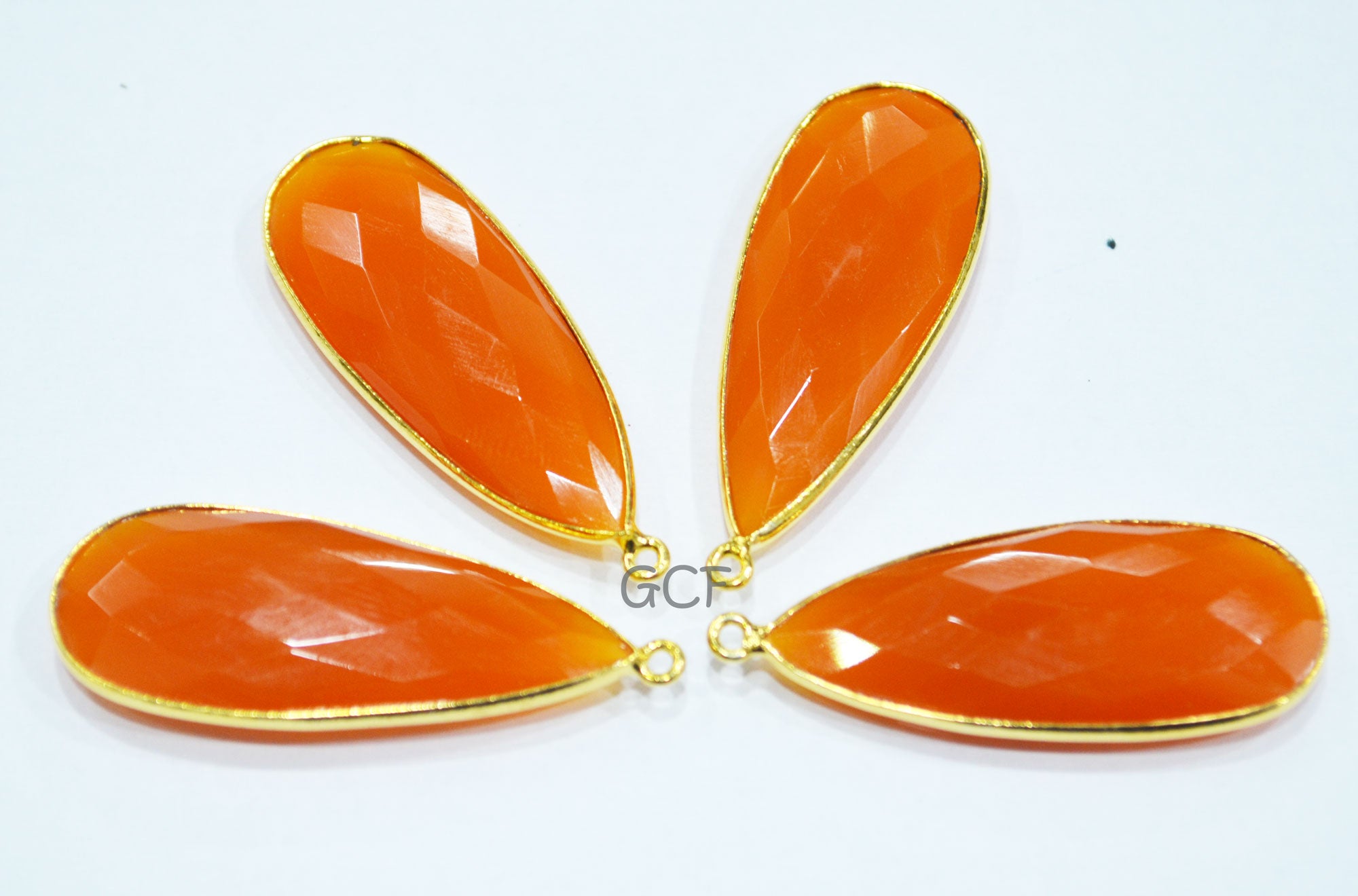 Carnelian Faceted Pear Shape Single Bail Connector , Carnelian Faceted Bezel Connector , Sold By Piece , 17x41 mm , RB-6918