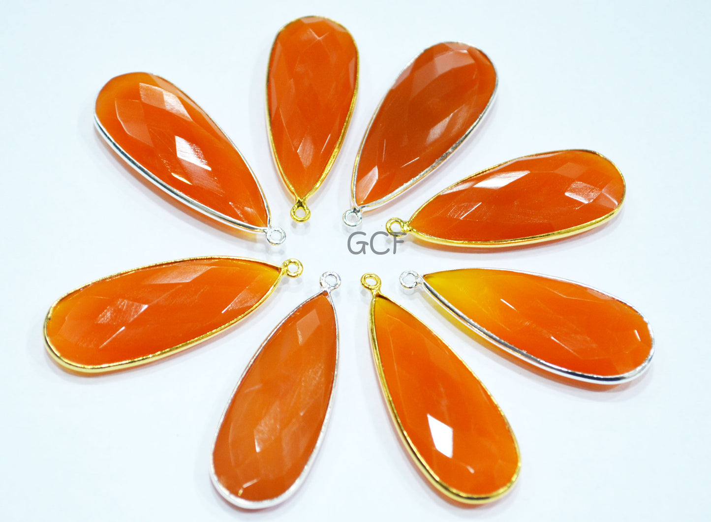 Carnelian Faceted Pear Shape Single Bail Connector , Carnelian Faceted Bezel Connector , Sold By Piece , 17x41 mm , RB-6918