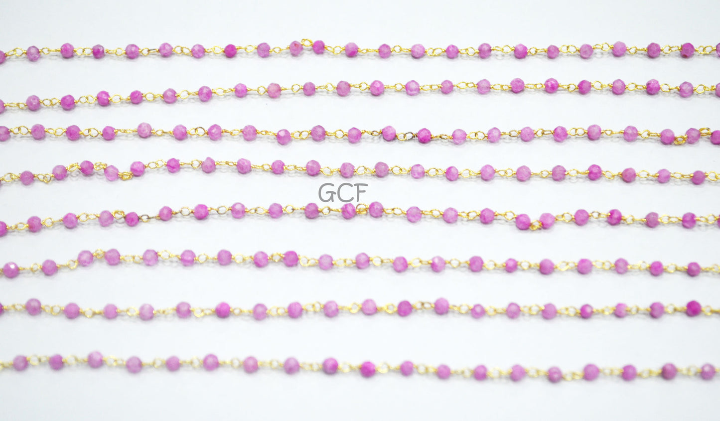 Pink Rainbow Moonstone Faceted Round Shape Rosary Chain , Mystic Coated Pink Moonstone Wire Wrapped Chain , 2 mm , 6923