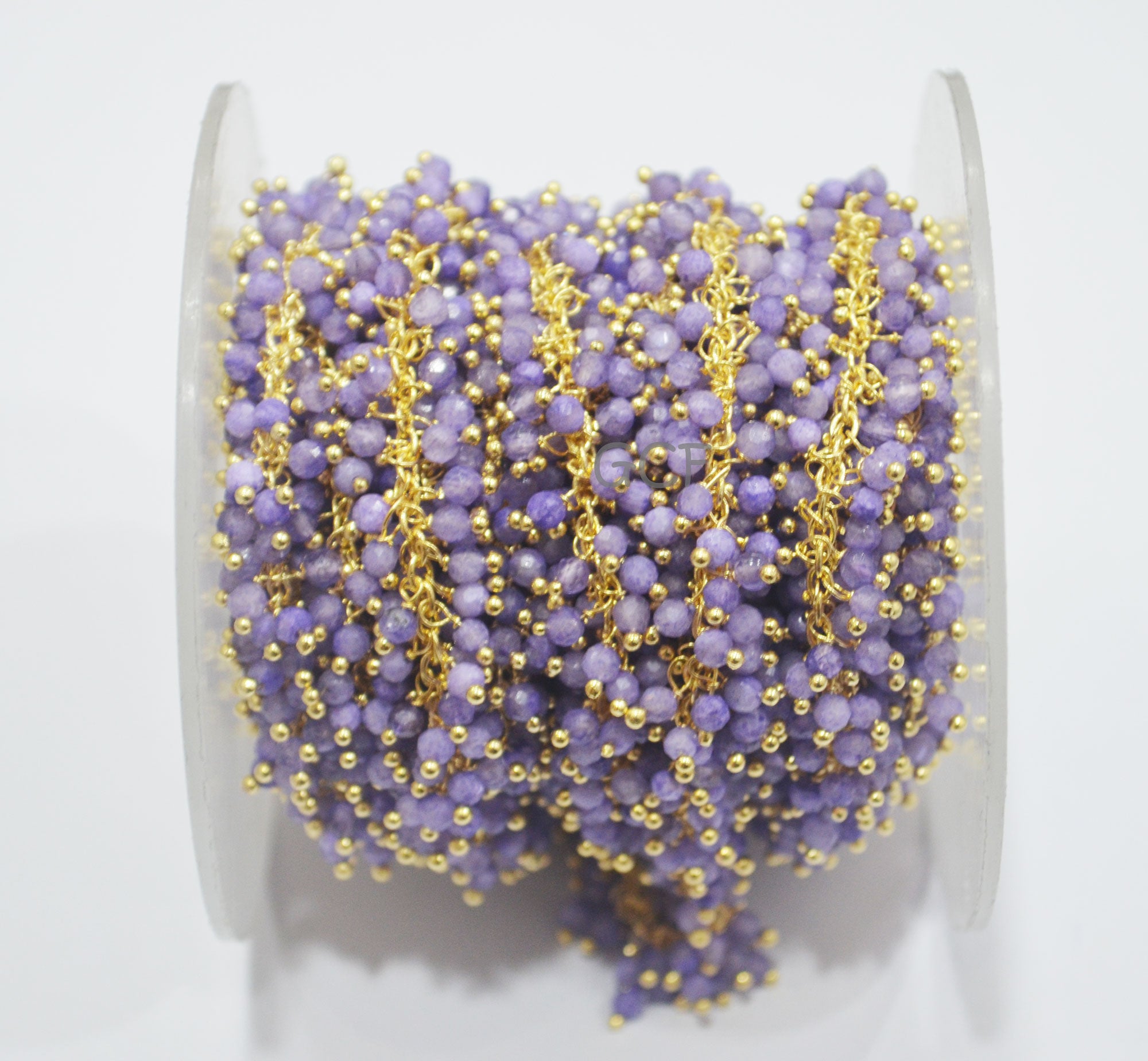 Purple Rainbow Moonstone Faceted Round Shape Angoori Cluster Chain ,Mystic Coated Purple Moonstone Grape Chain ,2-2.5 mm ,6925