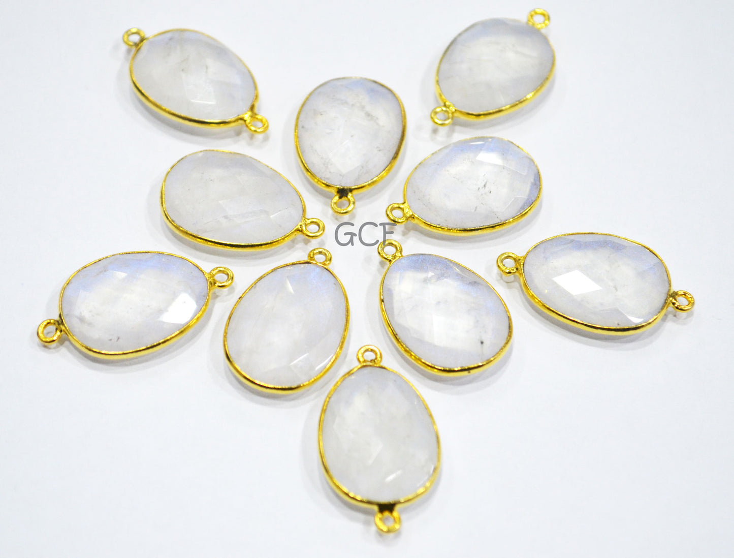 Rainbow Natural Quartz Doublet Faceted Egg Shape Connector , Rainbow Natural Quartz Doublet Single & Double Bail Connector , Sold By Piece , 17x21 mm ,RB-6938