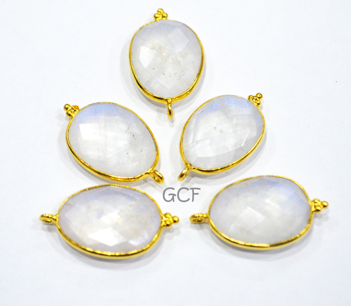 Rainbow Natural Quartz Doublet Faceted Egg Shape Connector , Rainbow Natural Quartz Doublet Single Bail Connector , Sold By Piece , 17x21 mm , RB-6939