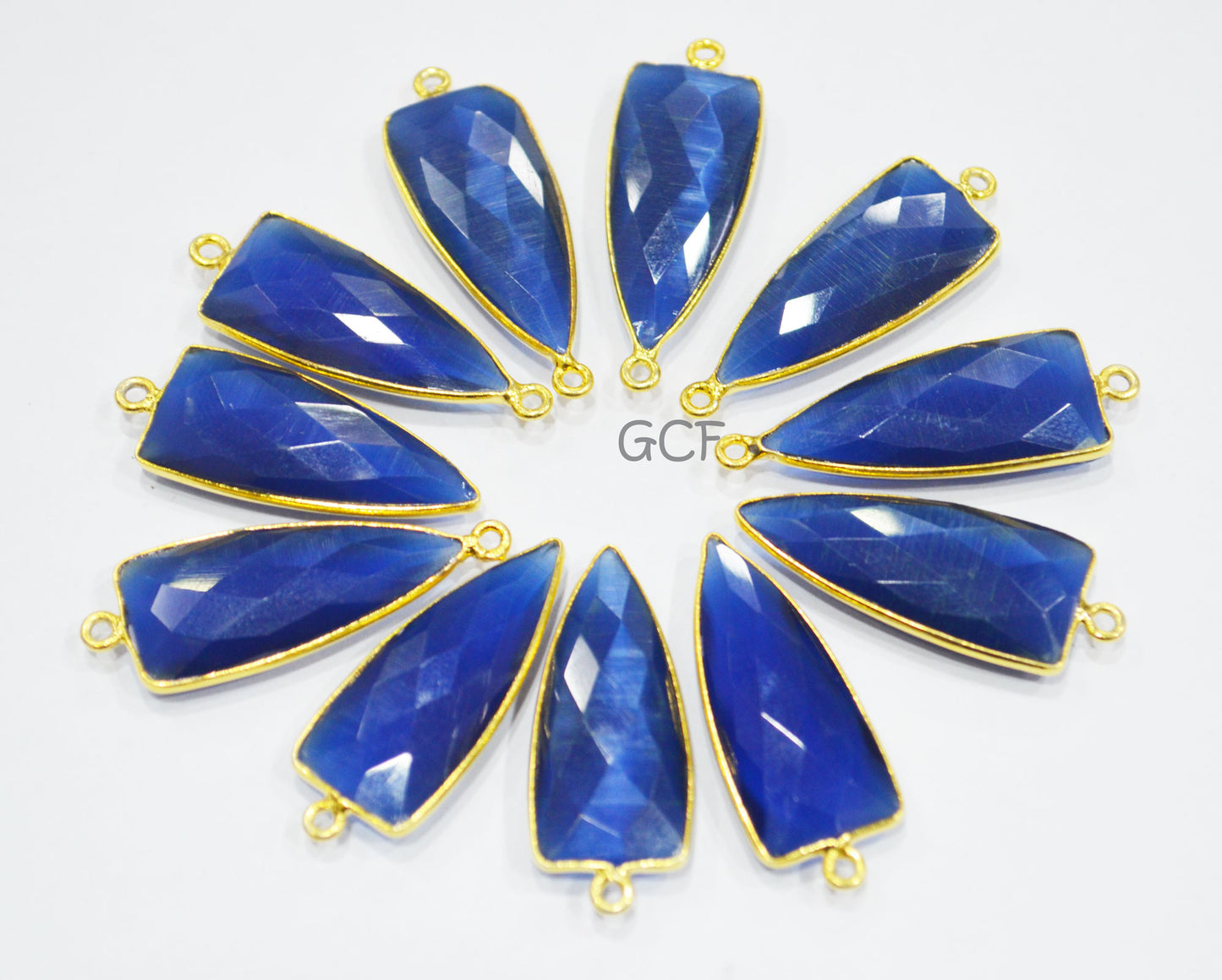 Sapphire Blue Hydro Glass Faceted Connector , Sapphire Blue Hydro Glass Arrowhead Shape Connector , Sold By Piece , 13x29 mm , RB-6947