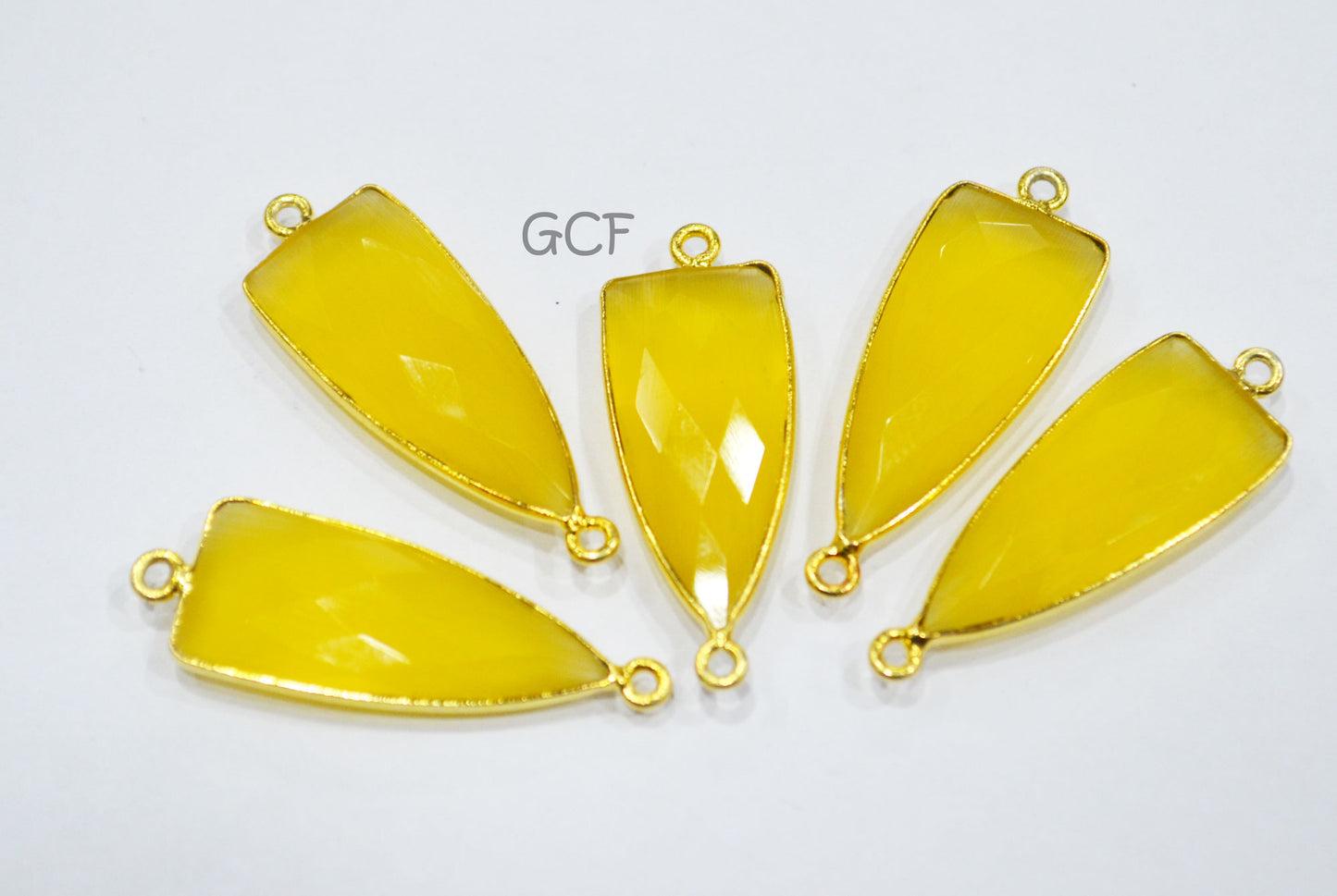 Yellow Hydro Glass Faceted Connector , Yellow Hydro Glass Arrowhead Shape Connector , Sold By Piece , 13x29 mm , RB-6949