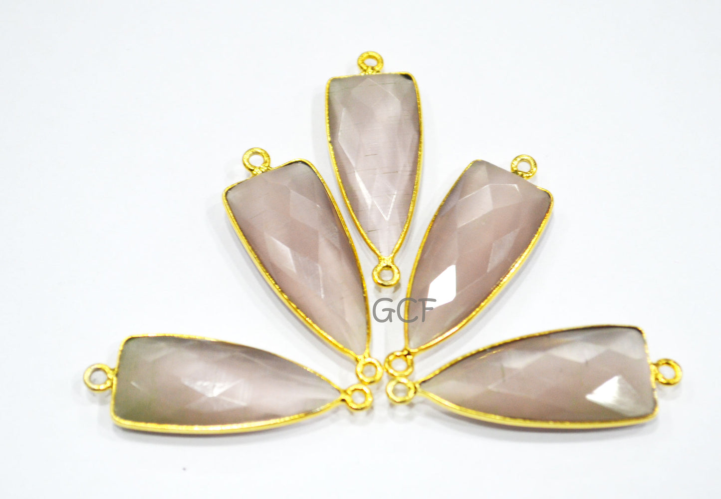 Light Rose Quartz Hydro Glass Faceted Connector ,Light Rose Quartz Hydro Glass Arrowhead Shape Connector ,Sold By Piece , 13x29 mm , RB-6952