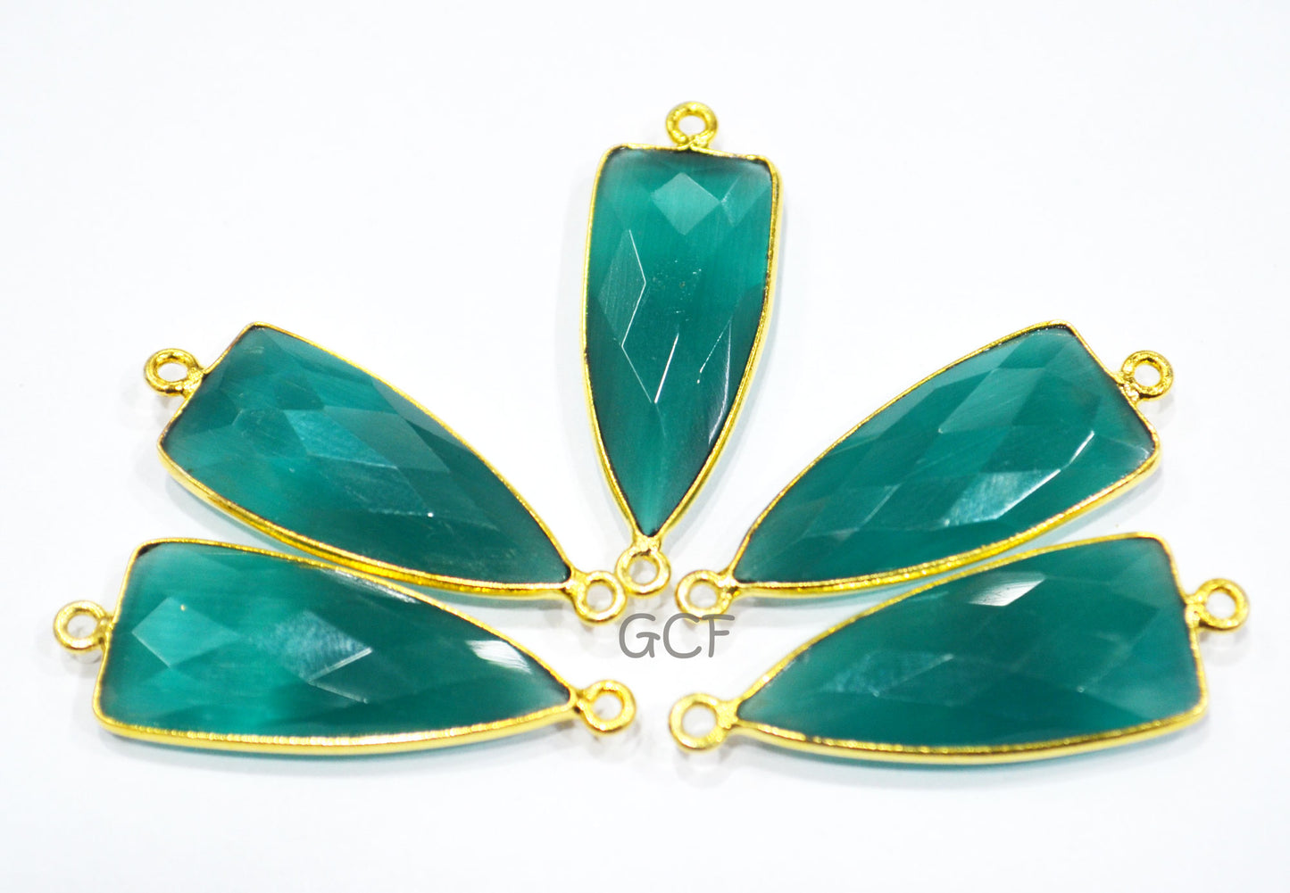 Green Onyx Hydro Glass Faceted Connector , Green Onyx Color Hydro Glass Arrowhead Shape Connector , Sold By Piece , 13x29 mm , RB-6955