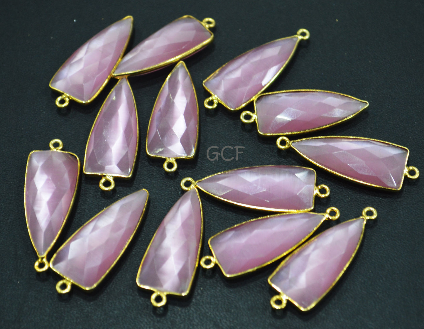 Rose Pink Color Hydro Glass Faceted Connector , Rose Pink Color Hydro Glass Arrowhead Shape Connector , Sold By Piece , 13x29 mm , RB-6957