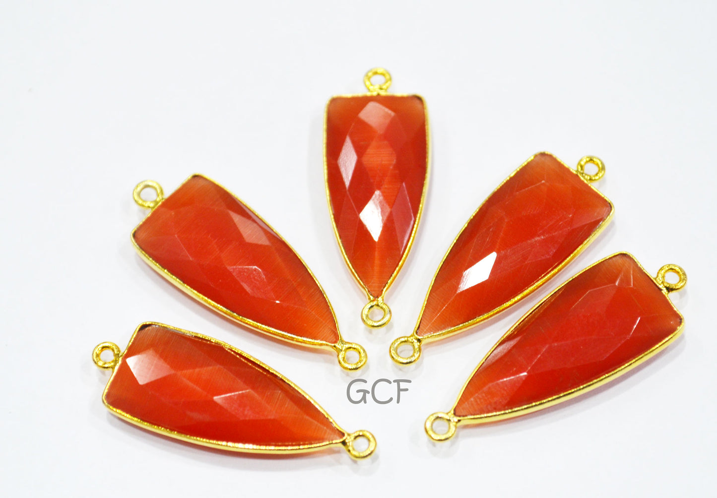 Carnelian Color Hydro Glass Faceted Connector , Carnelian Color Hydro Glass Arrowhead Shape Connector , Sold By Piece , 13x29 mm , RB-6958