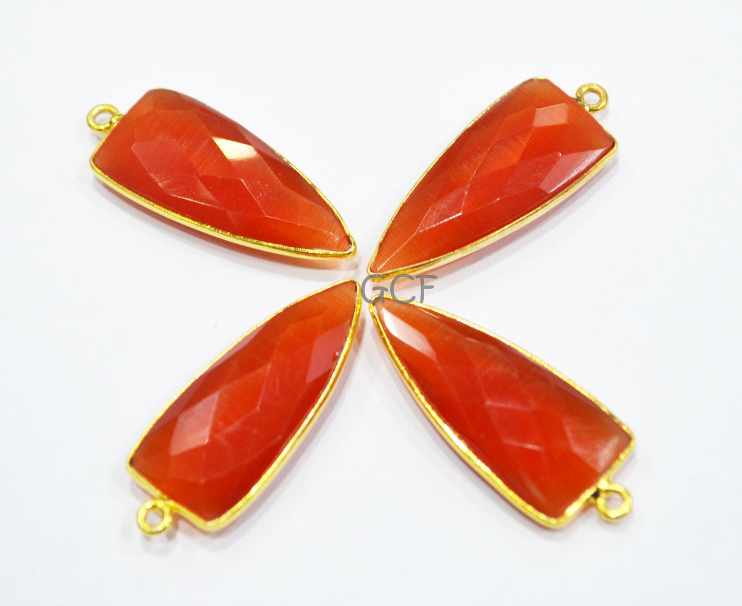Carnelian Color Hydro Glass Faceted Connector , Carnelian Color Hydro Glass Arrowhead Shape Connector , Sold By Piece , 13x29 mm , RB-6958
