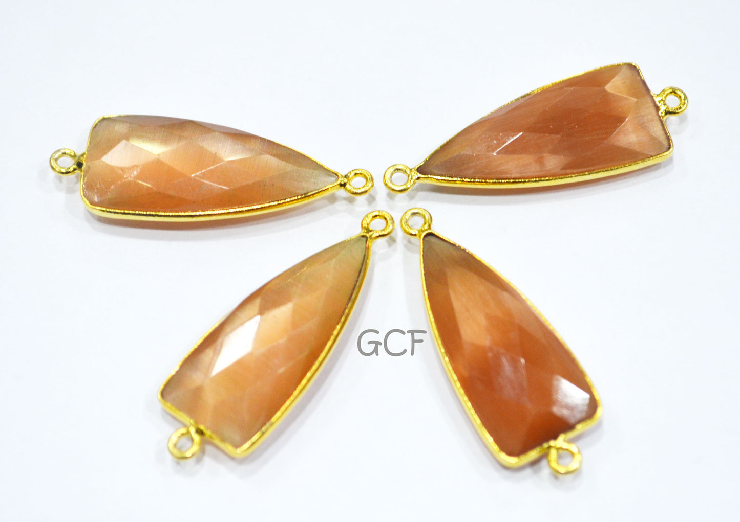 Caramel Color Hydro Glass Faceted Connector , Caramel Color Hydro Glass Arrowhead Shape Connector , Sold By Piece , 13x29 mm , RB-6959
