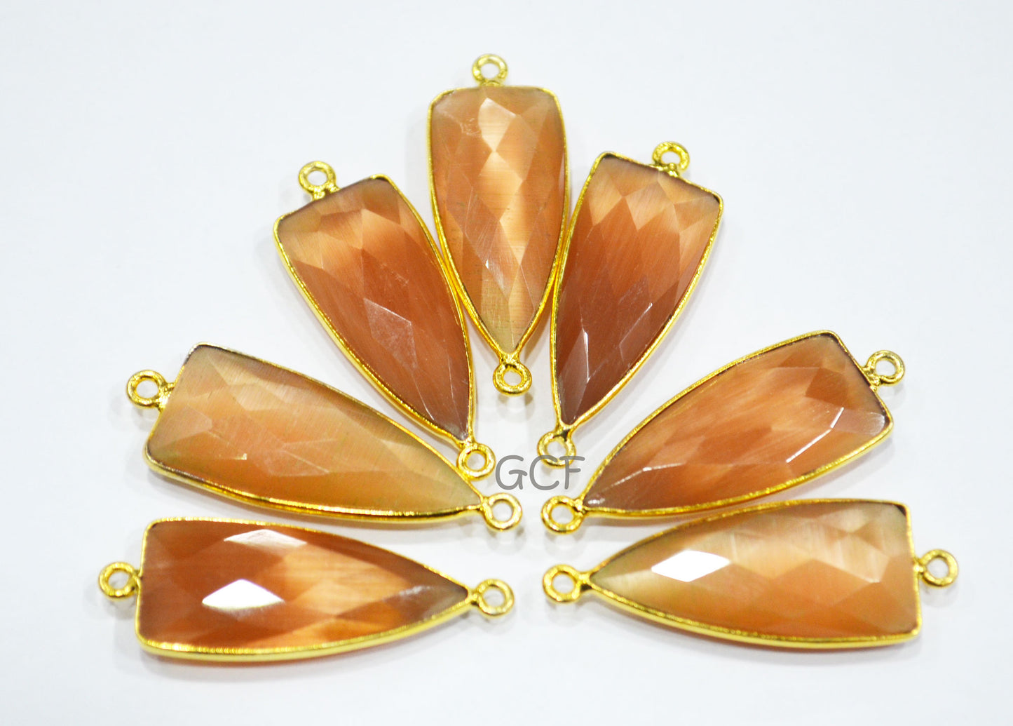 Caramel Color Hydro Glass Faceted Connector , Caramel Color Hydro Glass Arrowhead Shape Connector , Sold By Piece , 13x29 mm , RB-6959