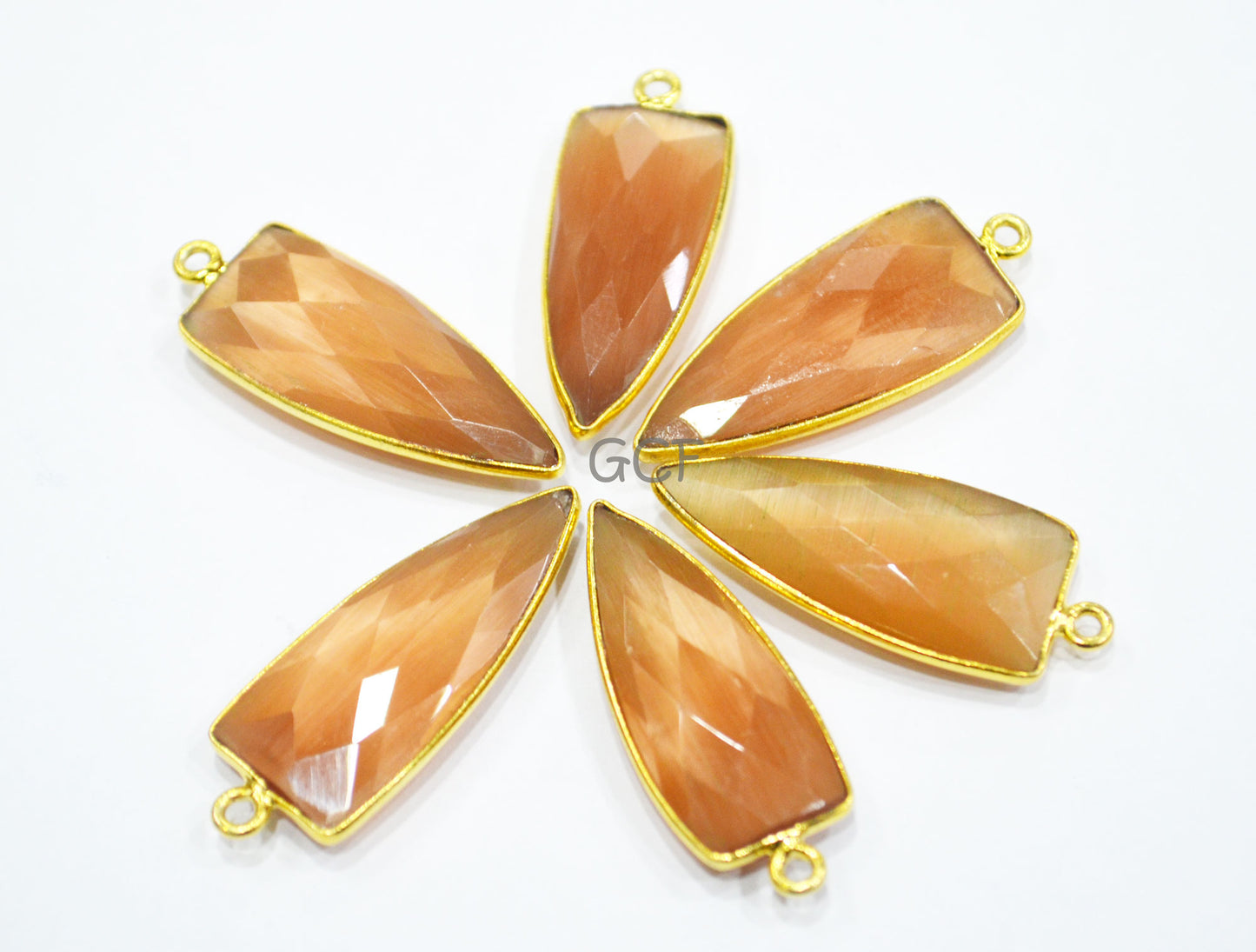 Caramel Color Hydro Glass Faceted Connector , Caramel Color Hydro Glass Arrowhead Shape Connector , Sold By Piece , 13x29 mm , RB-6959