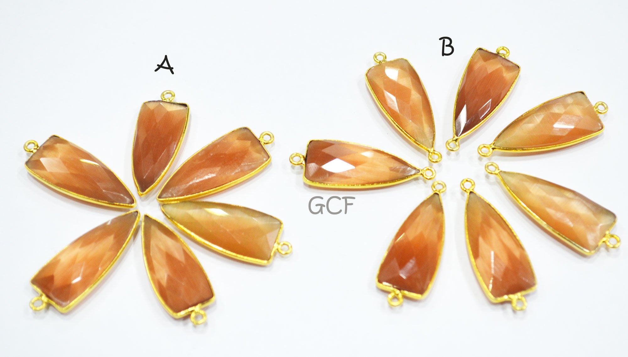 Caramel Color Hydro Glass Faceted Connector , Caramel Color Hydro Glass Arrowhead Shape Connector , Sold By Piece , 13x29 mm , RB-6959