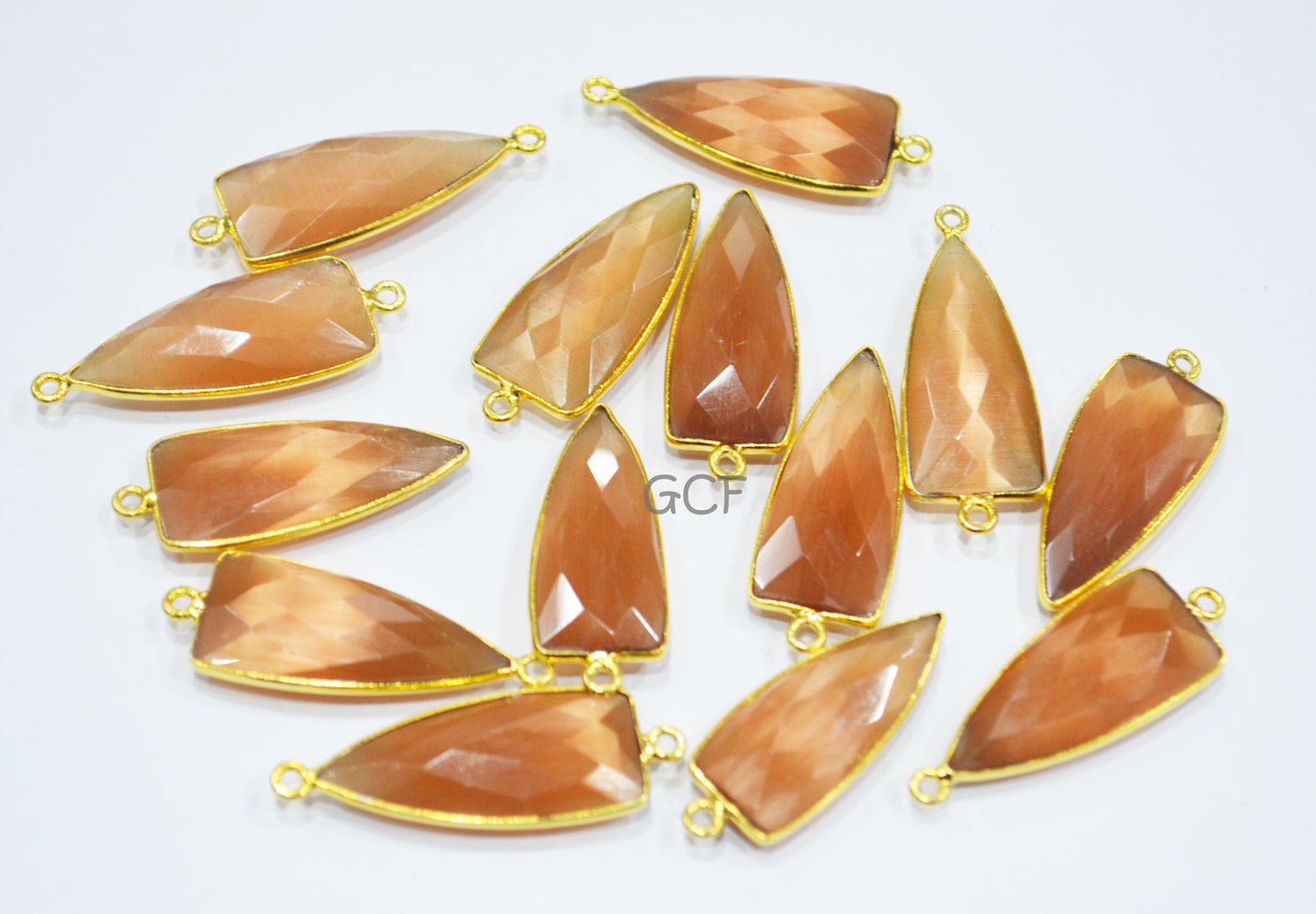Caramel Color Hydro Glass Faceted Connector , Caramel Color Hydro Glass Arrowhead Shape Connector , Sold By Piece , 13x29 mm , RB-6959