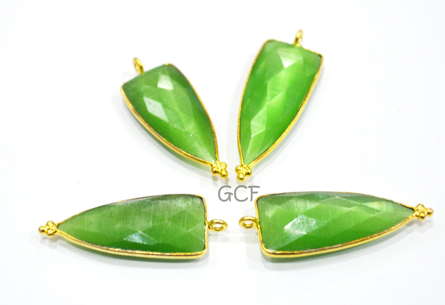 Green Color Hydro Glass Faceted Single Bail Connector , Green Color Hydro Glass Arrowhead Shape Connector ,Sold By Piece , 13x29 mm ,RB-6963
