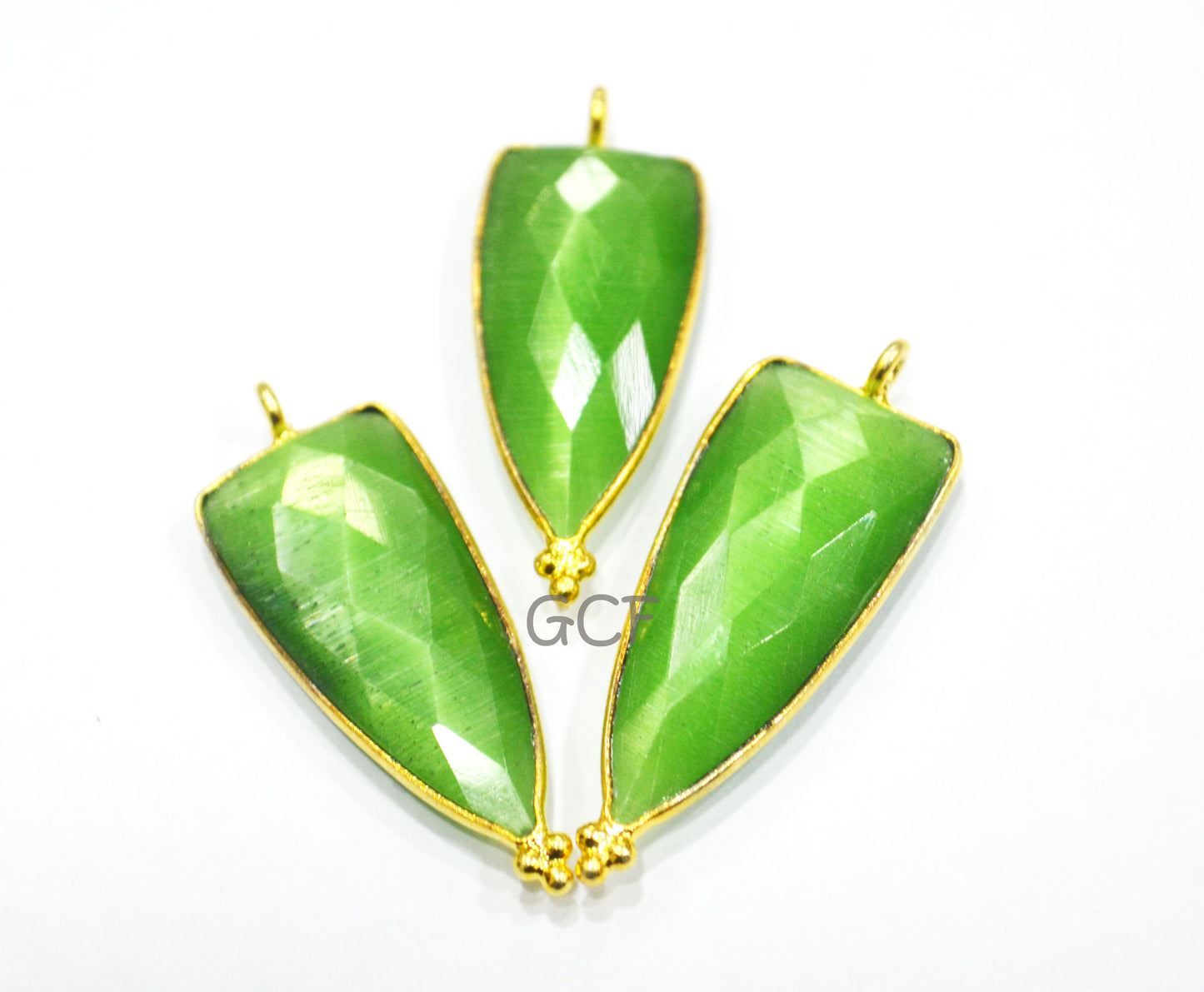 Green Color Hydro Glass Faceted Single Bail Connector , Green Color Hydro Glass Arrowhead Shape Connector ,Sold By Piece , 13x29 mm ,RB-6963