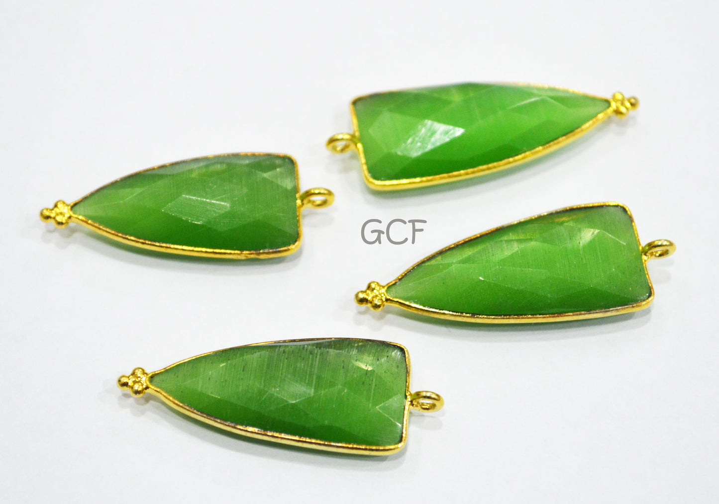 Green Color Hydro Glass Faceted Single Bail Connector , Green Color Hydro Glass Arrowhead Shape Connector ,Sold By Piece , 13x29 mm ,RB-6963