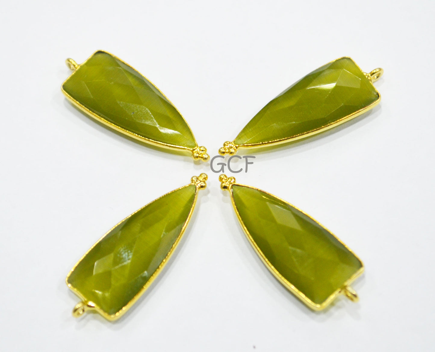 Olive Color Hydro Glass Faceted Single Bail Connector ,Olive Color Hydro Glass Arrowhead Shape Connector , Sold By Piece ,13x29 mm , RB-6964