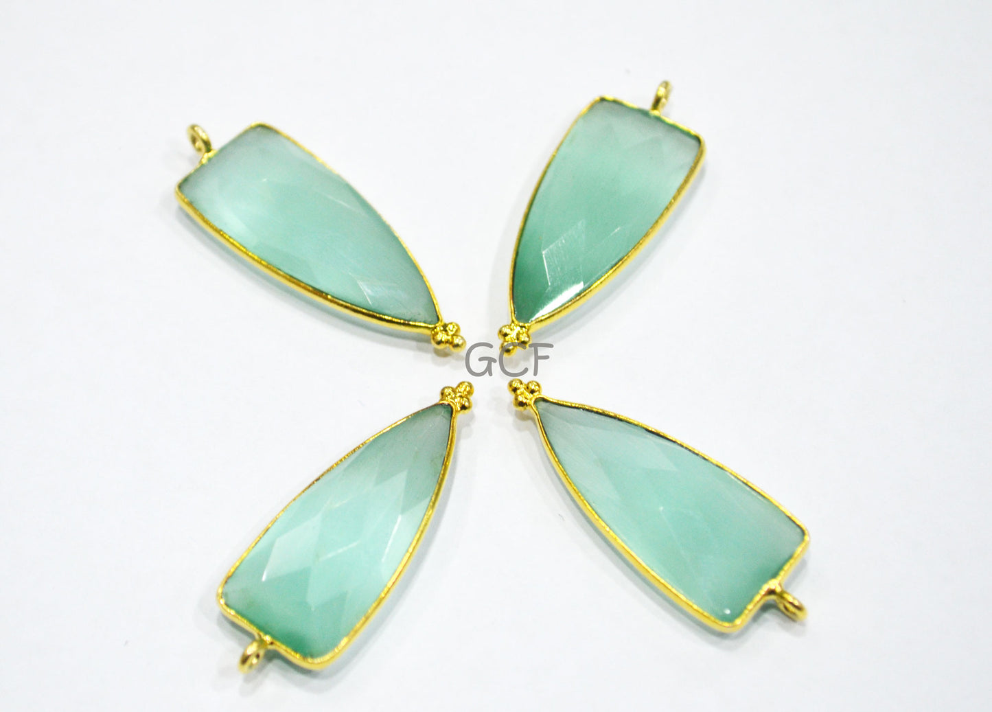 Light Sea Green Hydro Glass Faceted Connector , Light Sea Green Hydro Glass Arrowhead Shape Connector , Sold By Piece , 13x29 mm , RB-6968
