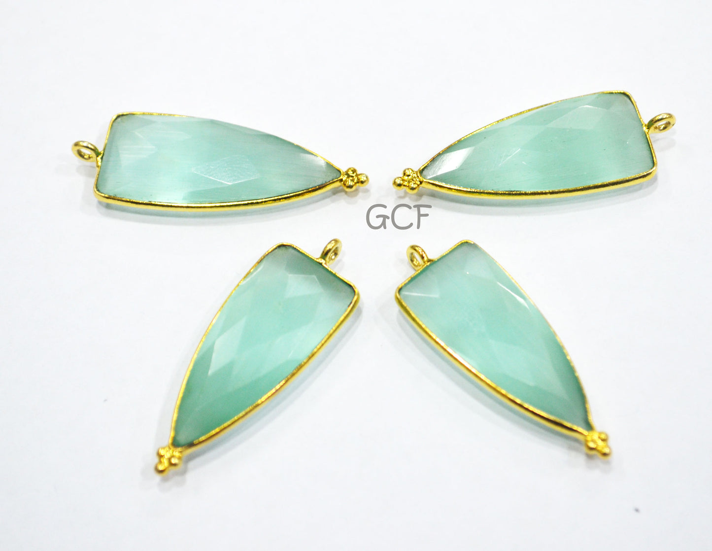 Light Sea Green Hydro Glass Faceted Connector , Light Sea Green Hydro Glass Arrowhead Shape Connector , Sold By Piece , 13x29 mm , RB-6968